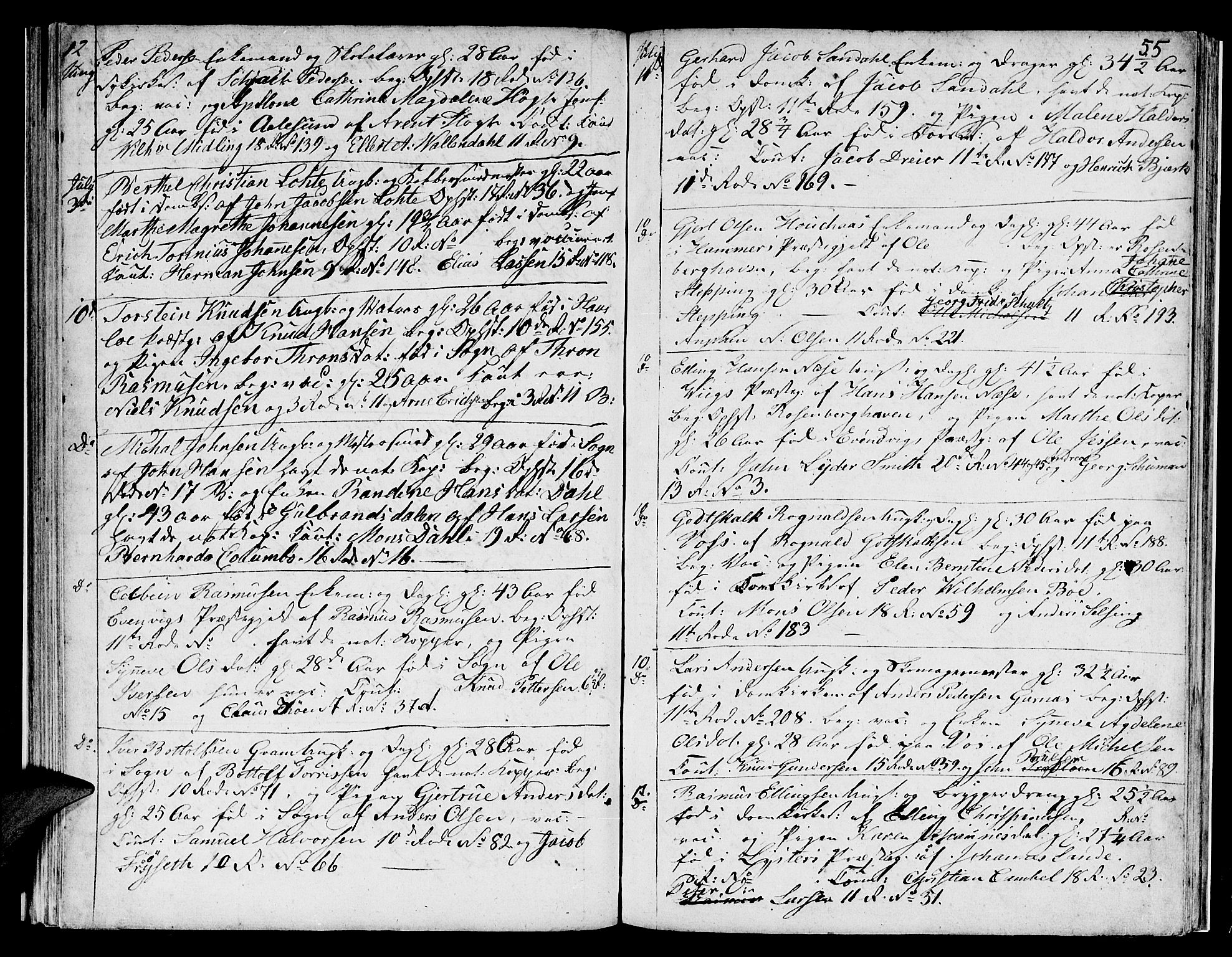 Domkirken sokneprestembete, AV/SAB-A-74801/H/Hab/L0003: Klokkerbok nr. A 3, 1820-1853, s. 55