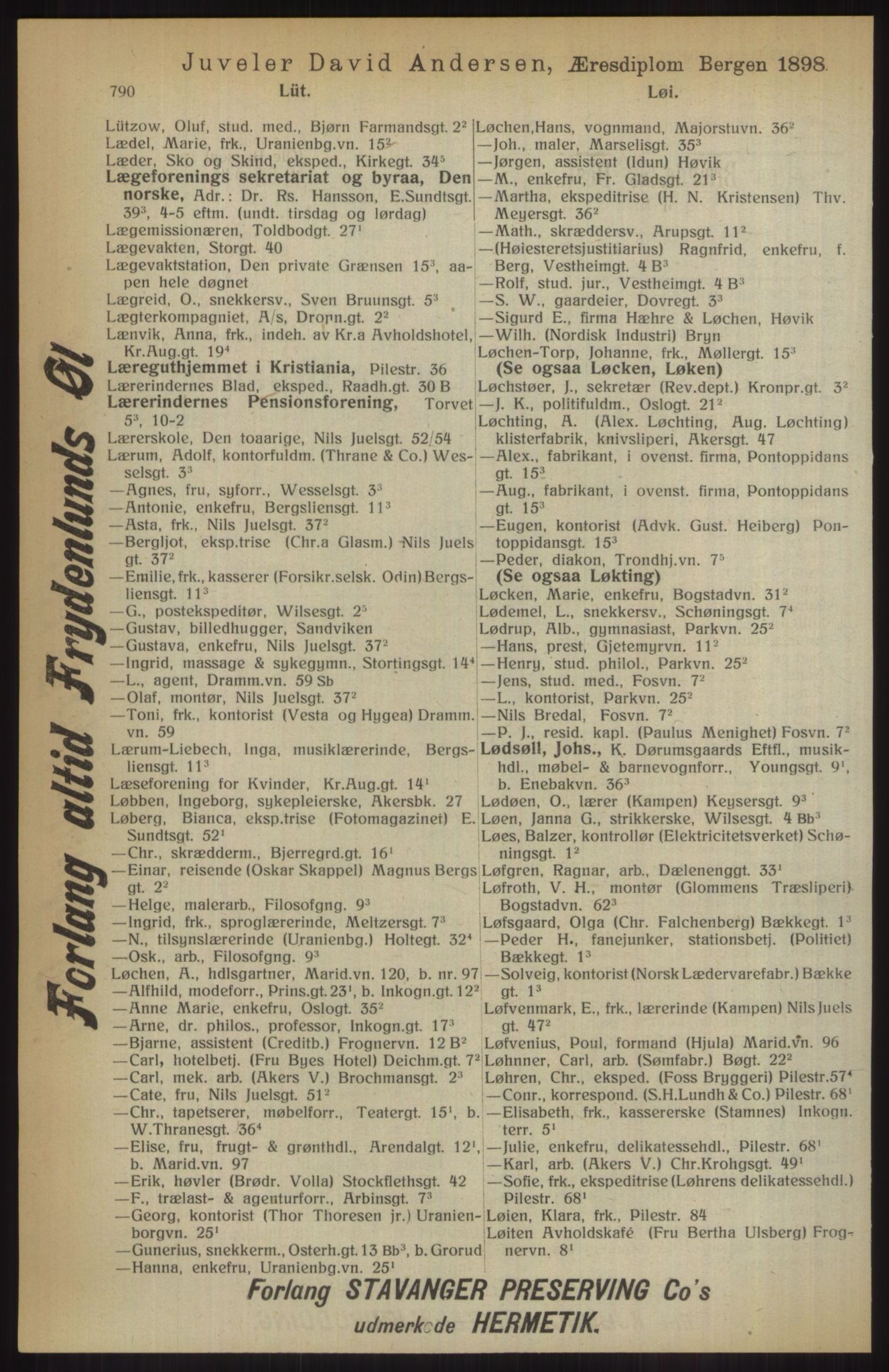 Kristiania/Oslo adressebok, PUBL/-, 1914, s. 790