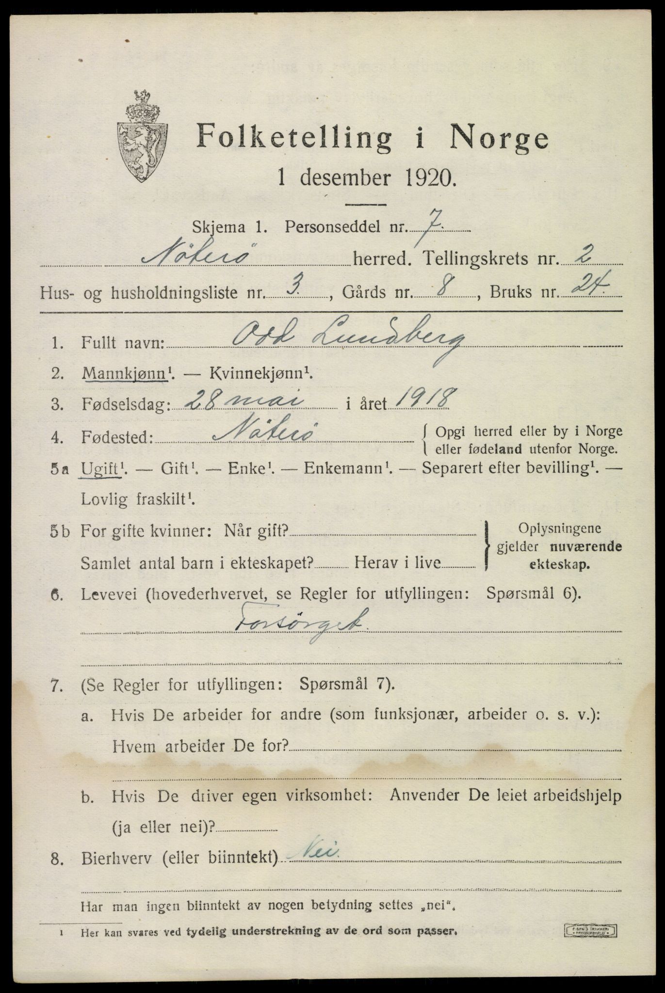 SAKO, Folketelling 1920 for 0722 Nøtterøy herred, 1920, s. 4099