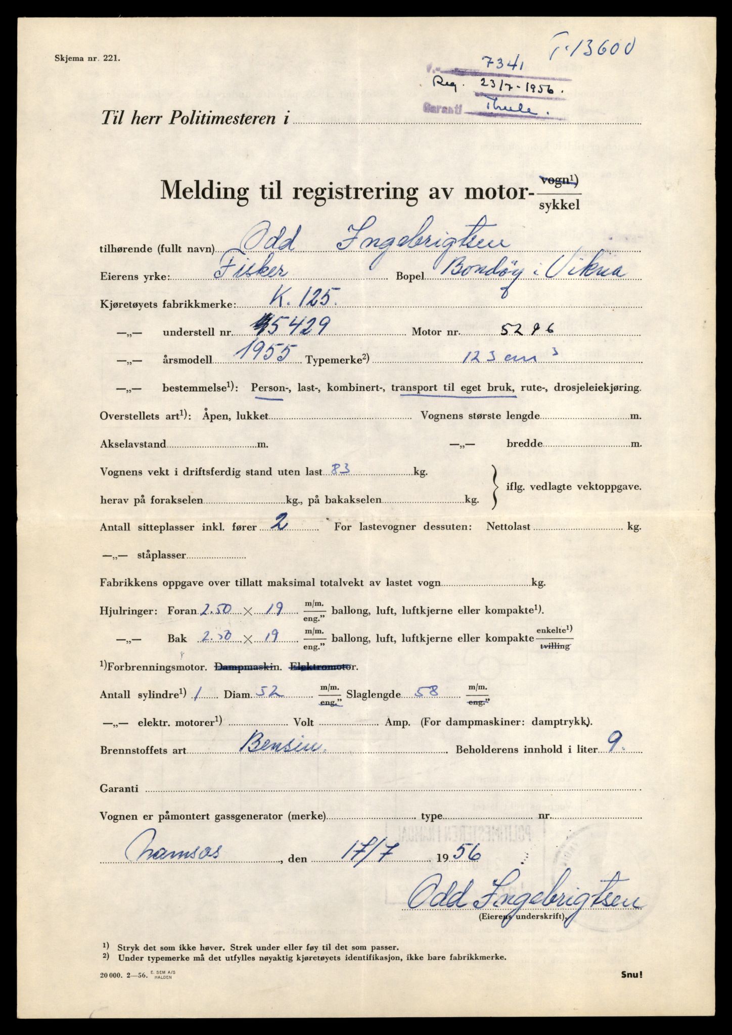 Møre og Romsdal vegkontor - Ålesund trafikkstasjon, AV/SAT-A-4099/F/Fe/L0040: Registreringskort for kjøretøy T 13531 - T 13709, 1927-1998, s. 1232
