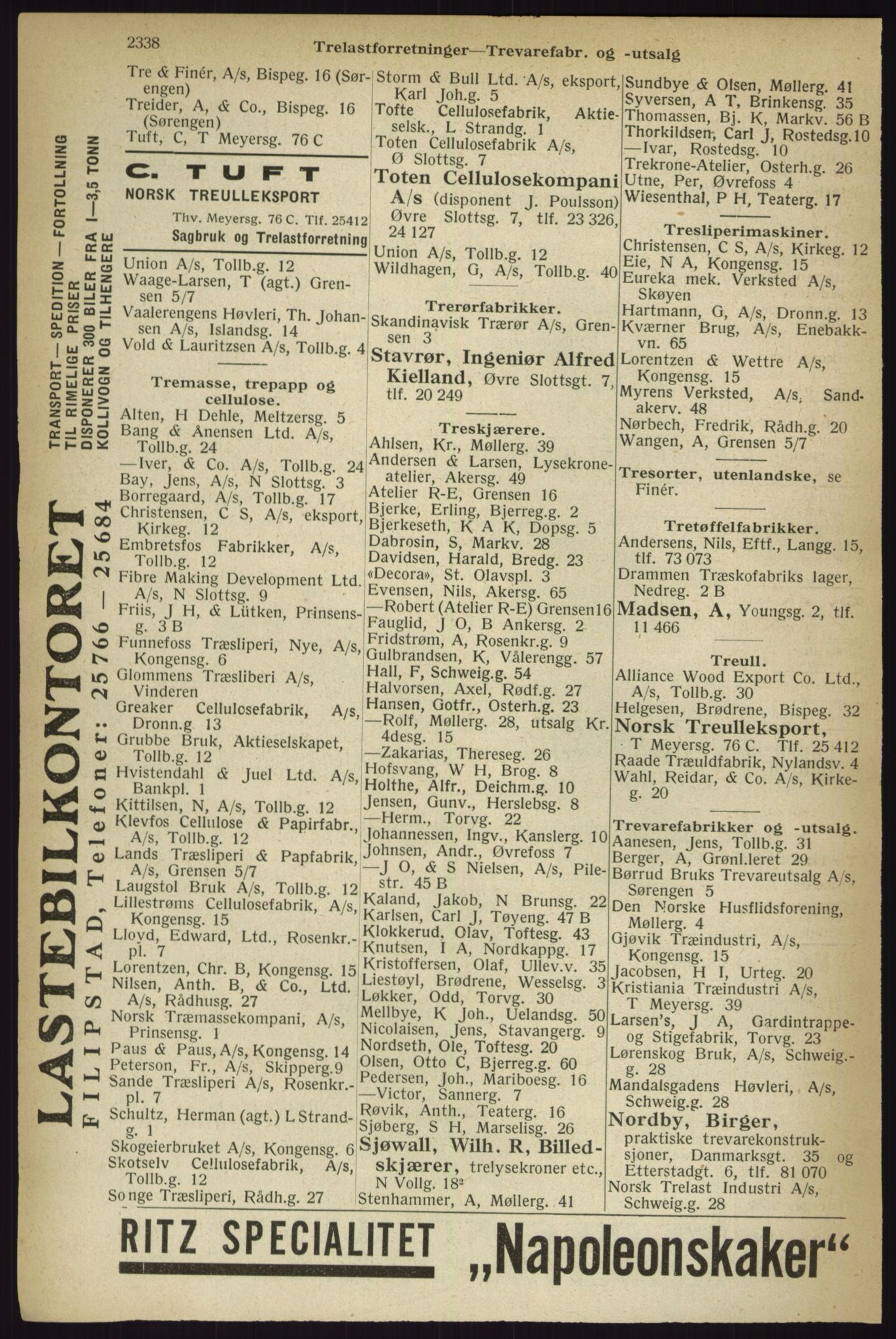Kristiania/Oslo adressebok, PUBL/-, 1933, s. 2338
