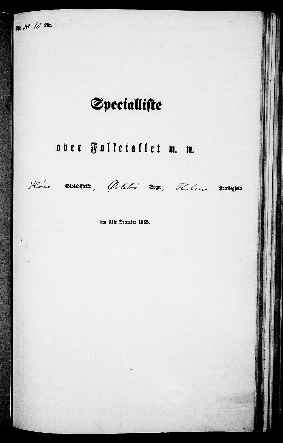 RA, Folketelling 1865 for 1020P Holum prestegjeld, 1865, s. 128