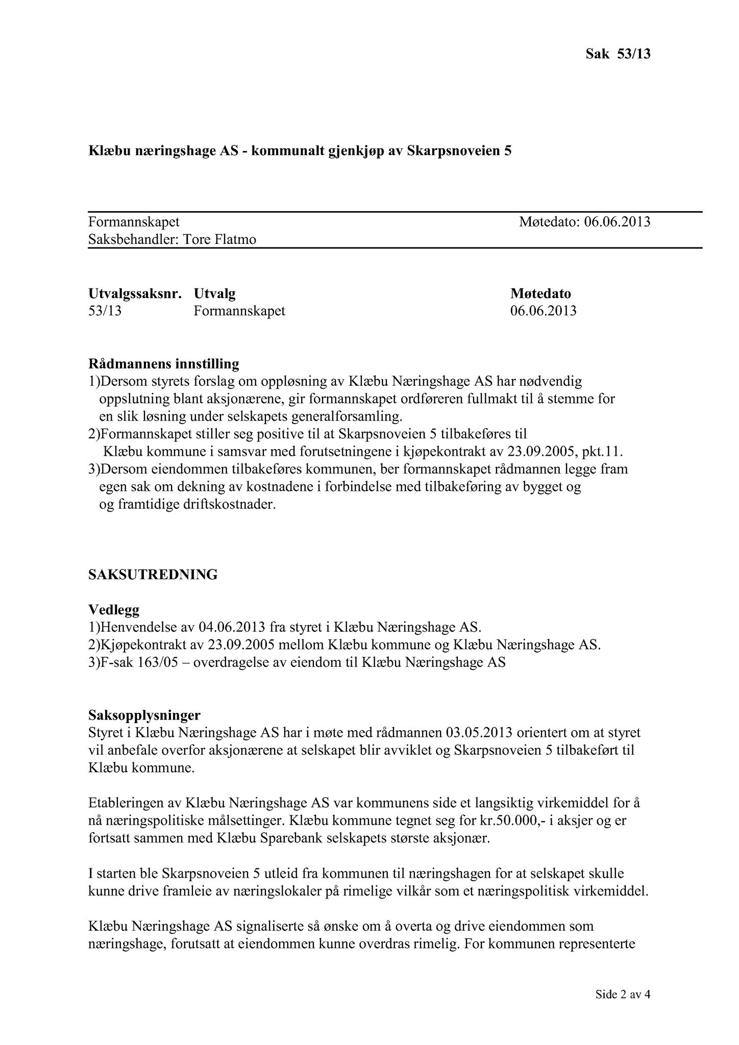 Klæbu Kommune, TRKO/KK/02-FS/L006: Formannsskapet - Møtedokumenter, 2013, s. 1234