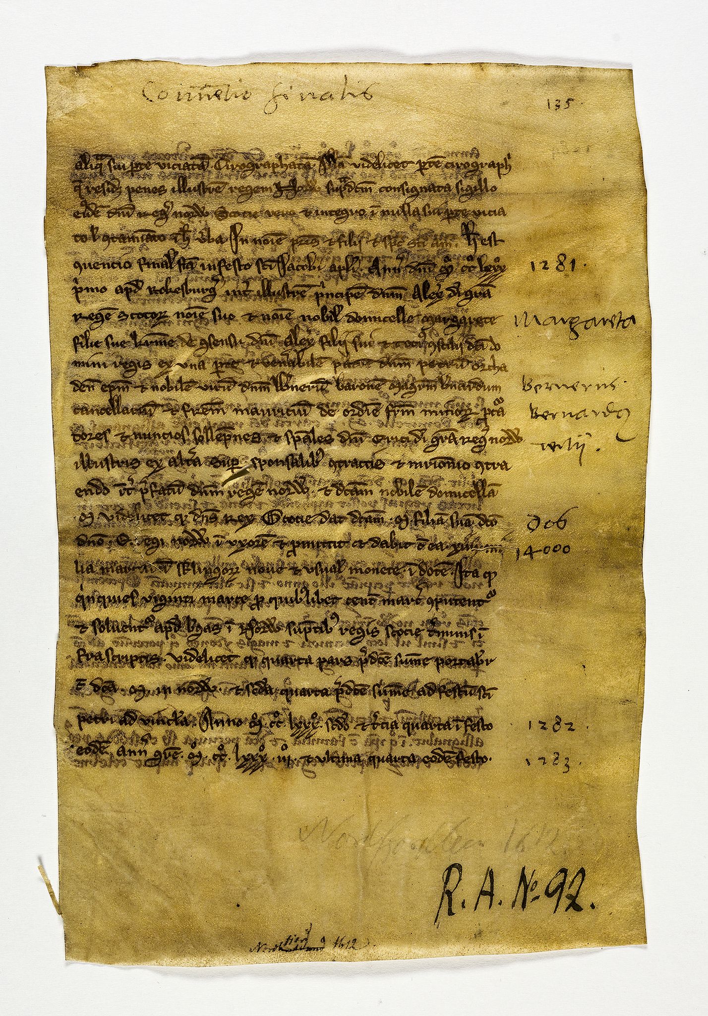 Riksarkivets diplomsamling, AV/RA-EA-5965/F26/L0007: Norrøne membranfragmenter bestand 88-101, u.nr., 1100-1536, s. 45