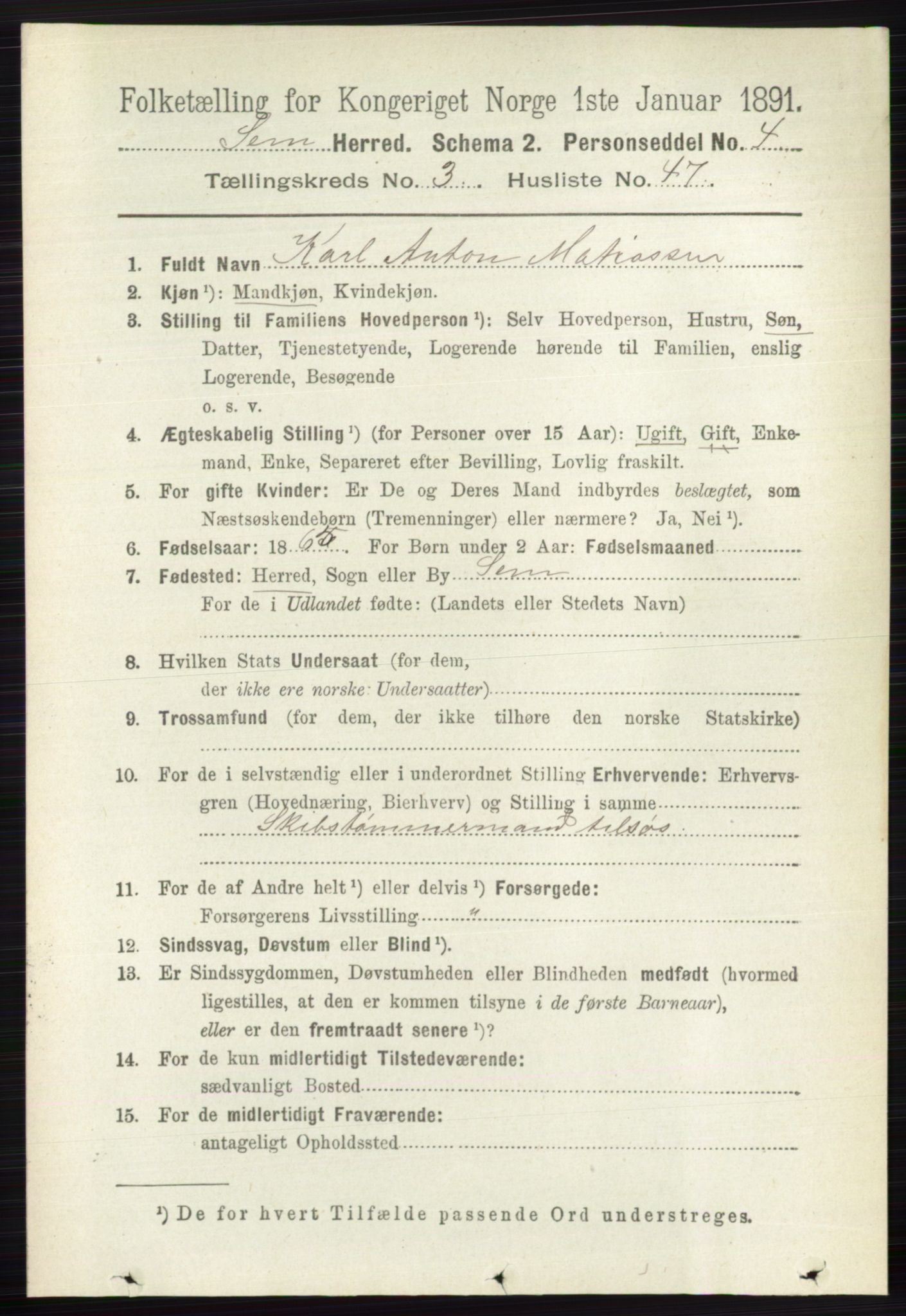 RA, Folketelling 1891 for 0721 Sem herred, 1891, s. 1346
