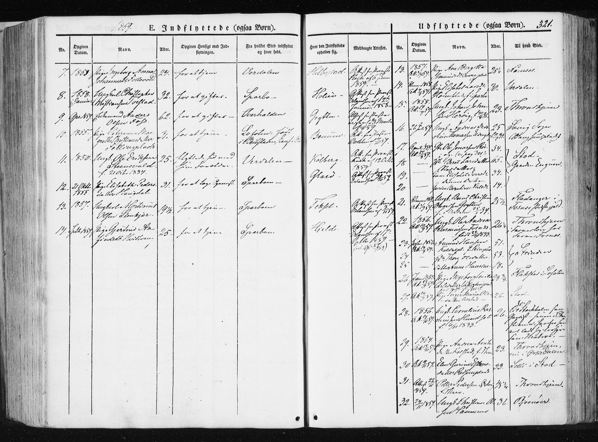 Ministerialprotokoller, klokkerbøker og fødselsregistre - Nord-Trøndelag, AV/SAT-A-1458/741/L0393: Ministerialbok nr. 741A07, 1849-1863, s. 321