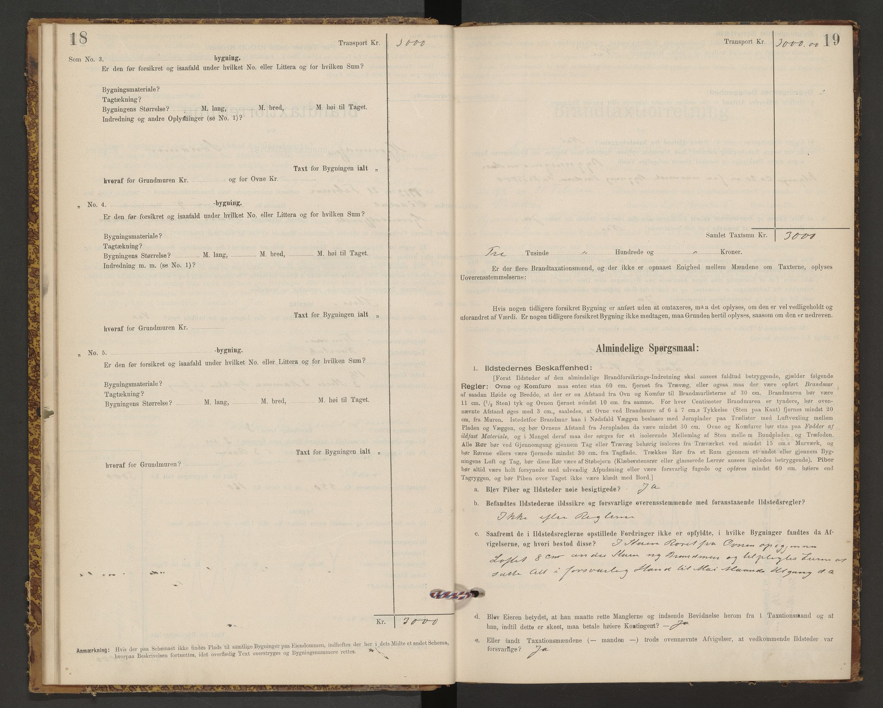 Norges Brannkasse Hjørundfjord, AV/SAT-A-5490/F/Fb/L0001: Branntakstprotokoll, 1911-1949, s. 18-19