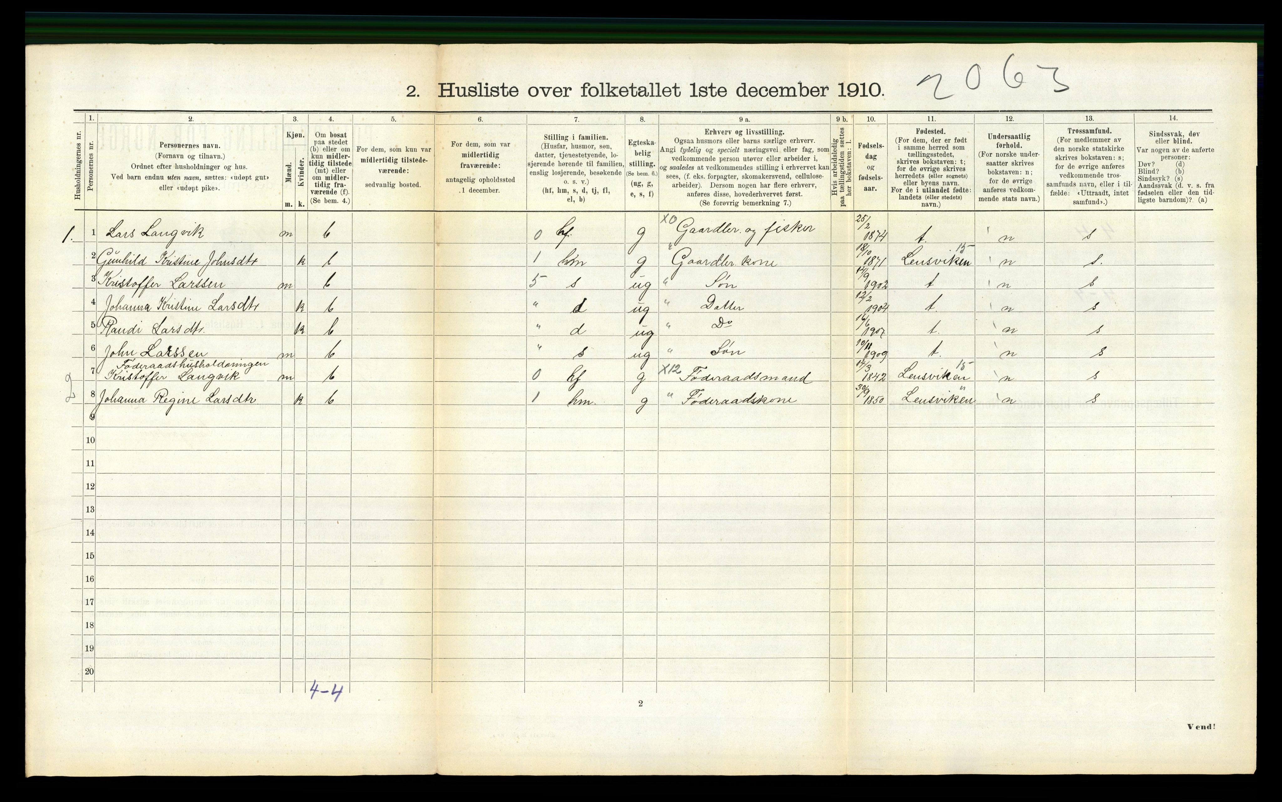 RA, Folketelling 1910 for 1659 Geitastrand herred, 1910, s. 197