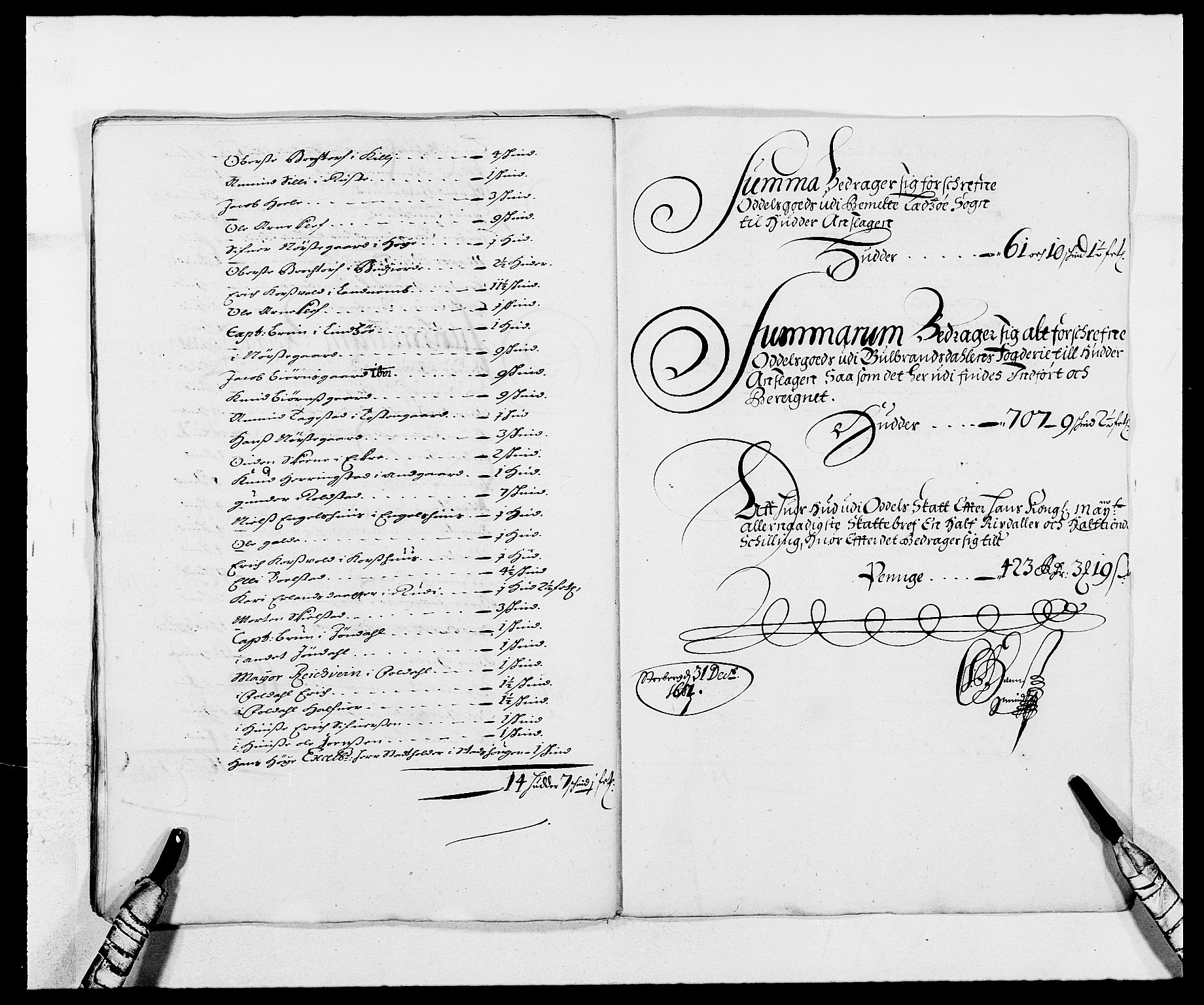 Rentekammeret inntil 1814, Reviderte regnskaper, Fogderegnskap, AV/RA-EA-4092/R17/L1156: Fogderegnskap Gudbrandsdal, 1681, s. 93