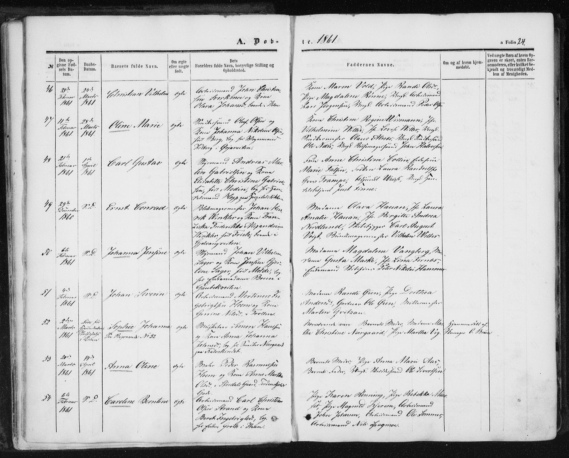 Ministerialprotokoller, klokkerbøker og fødselsregistre - Sør-Trøndelag, AV/SAT-A-1456/602/L0115: Ministerialbok nr. 602A13, 1860-1872, s. 24