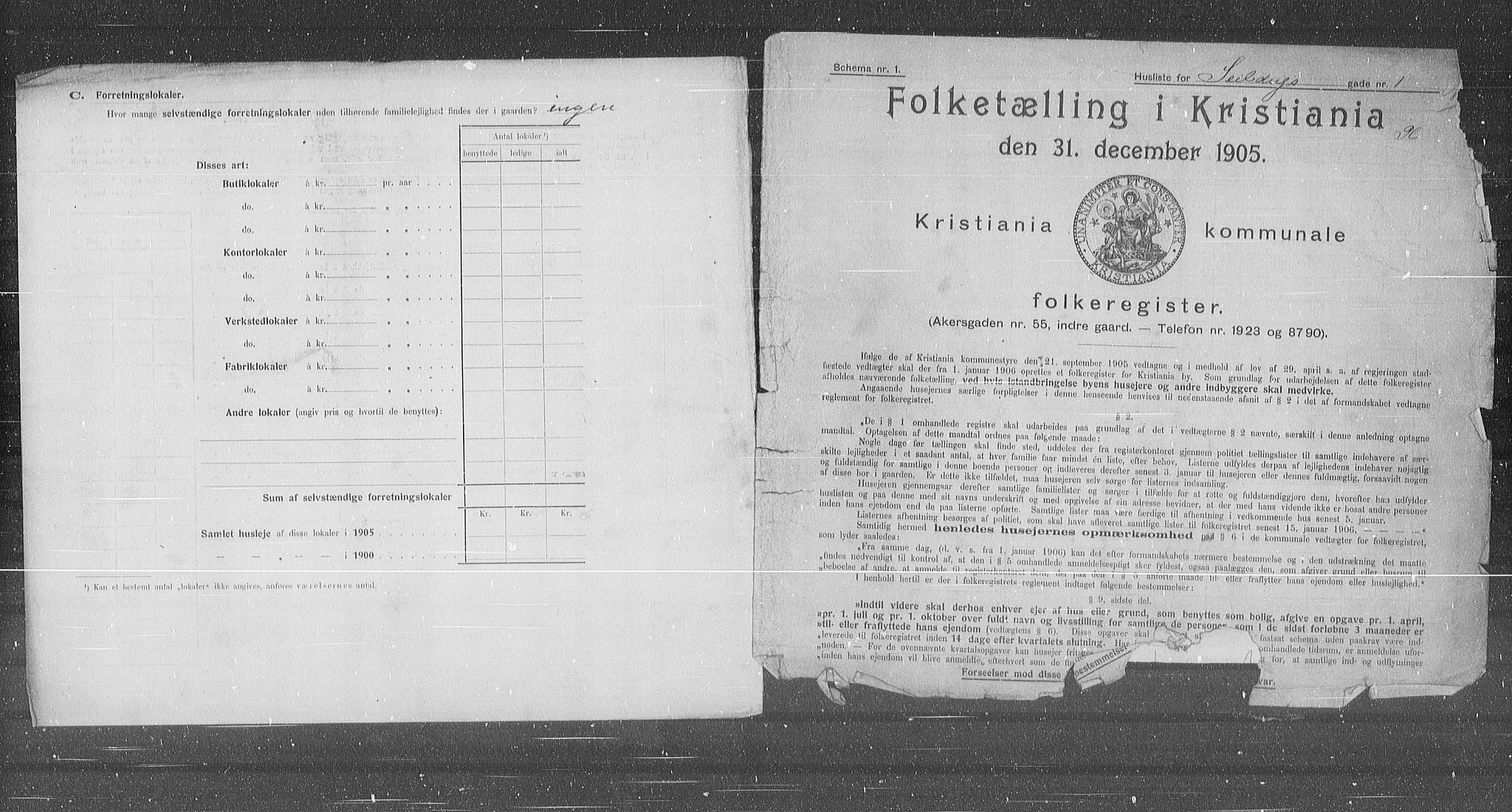 OBA, Kommunal folketelling 31.12.1905 for Kristiania kjøpstad, 1905, s. 48729