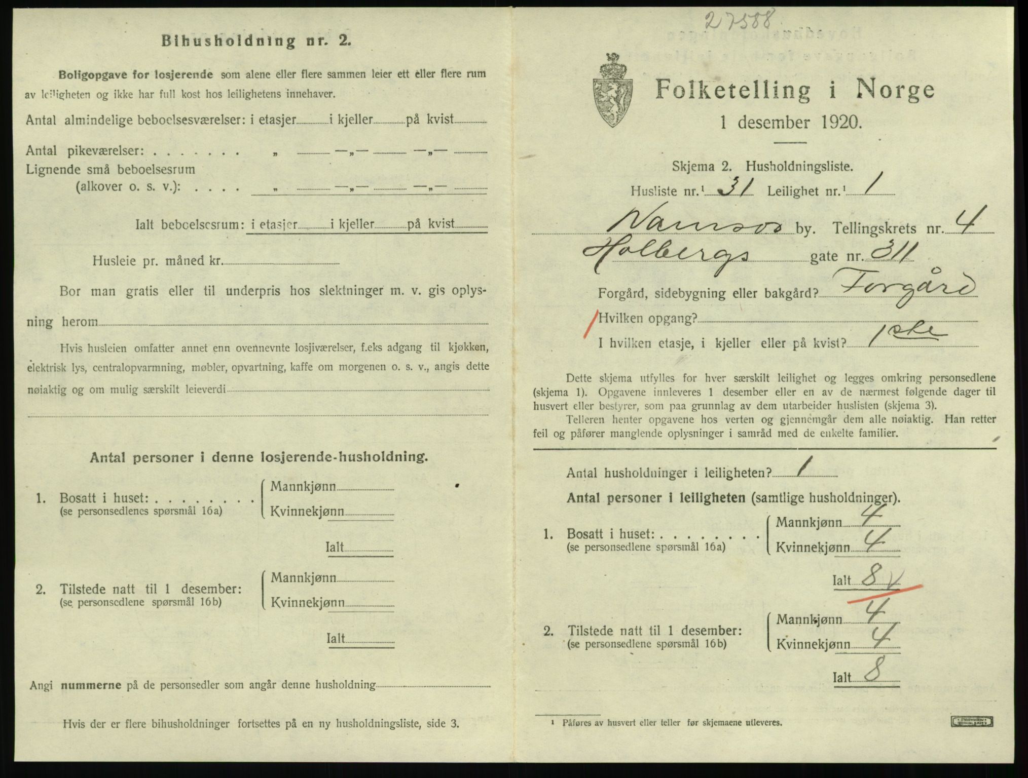 SAT, Folketelling 1920 for 1703 Namsos ladested, 1920, s. 1515
