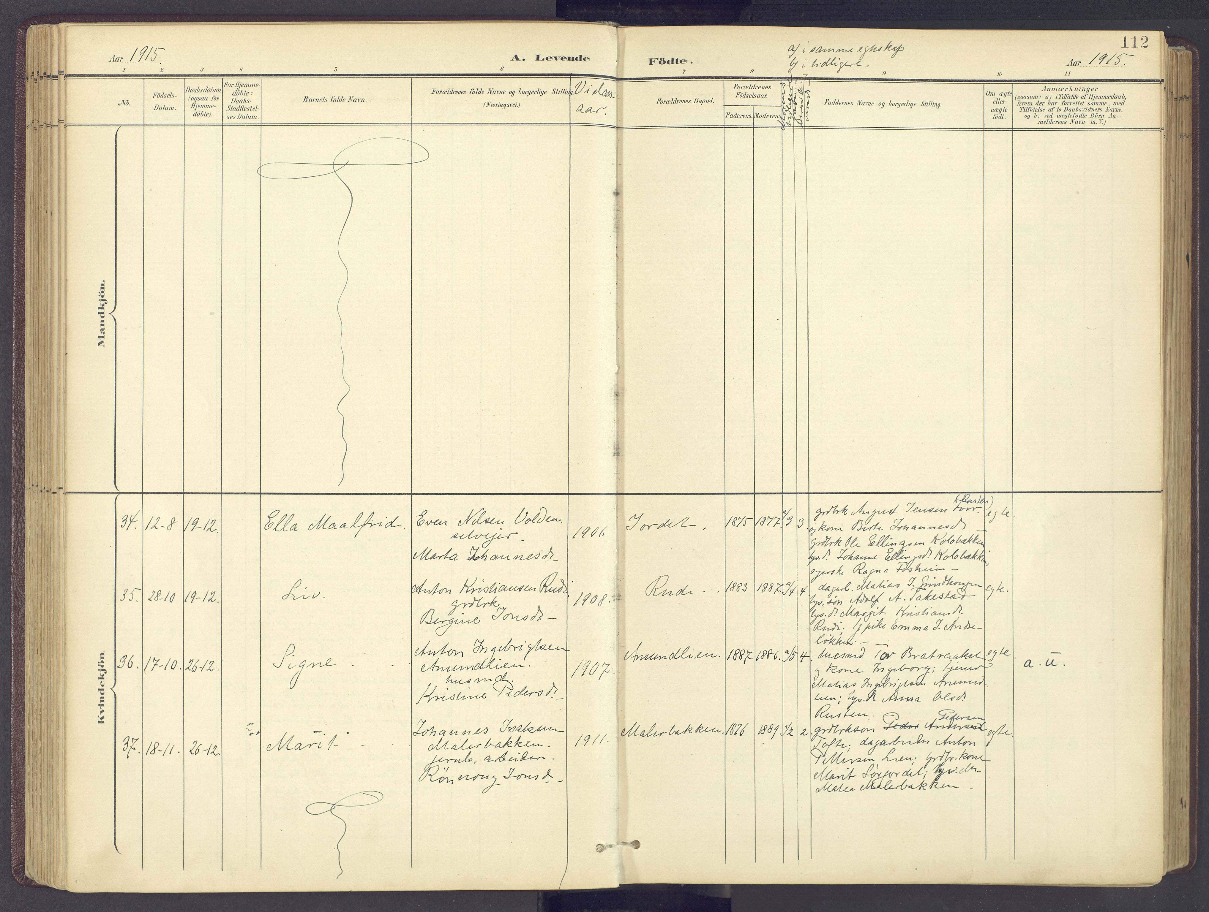 Sør-Fron prestekontor, AV/SAH-PREST-010/H/Ha/Haa/L0004: Ministerialbok nr. 4, 1898-1919, s. 112