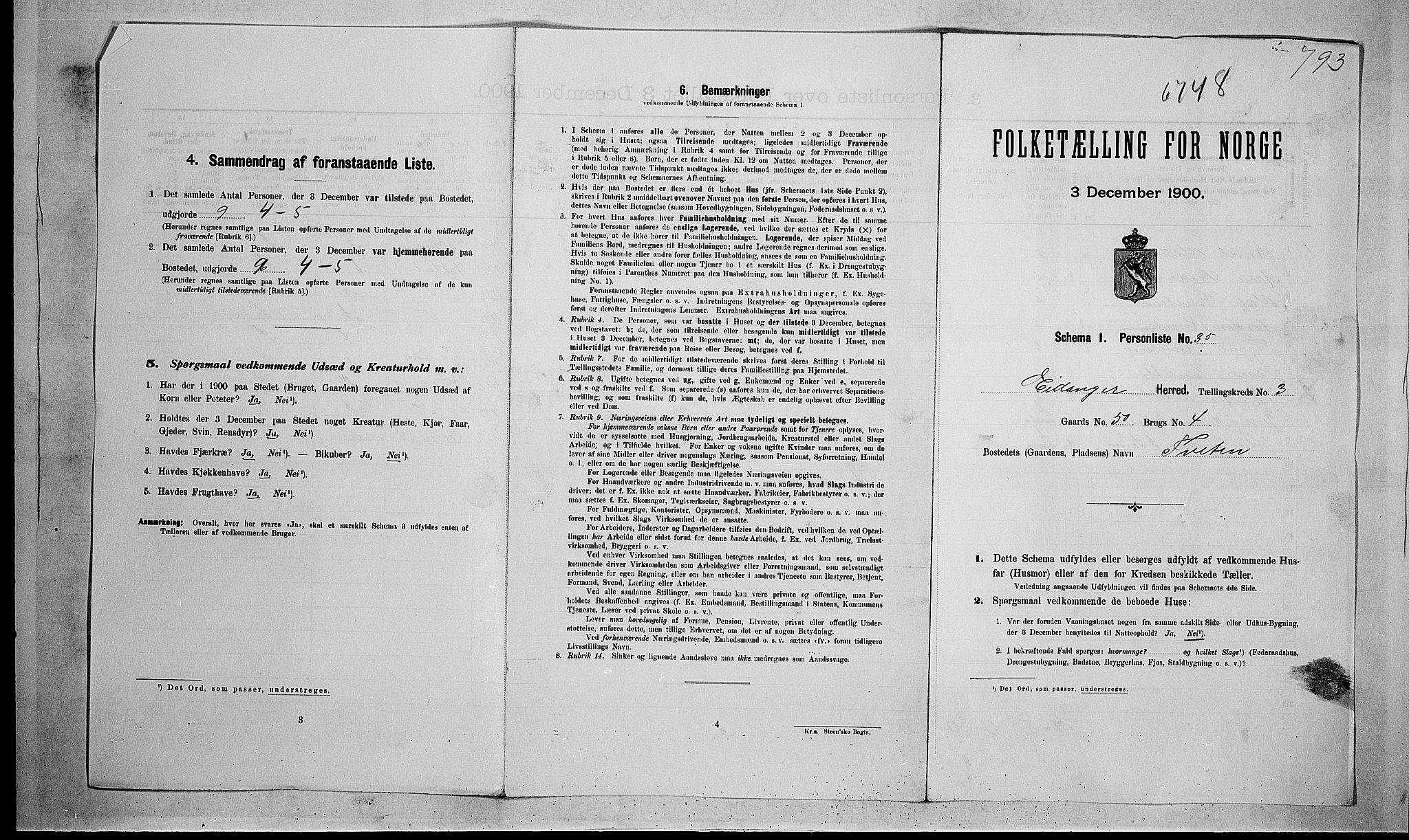 SAKO, Folketelling 1900 for 0813 Eidanger herred, 1900, s. 58