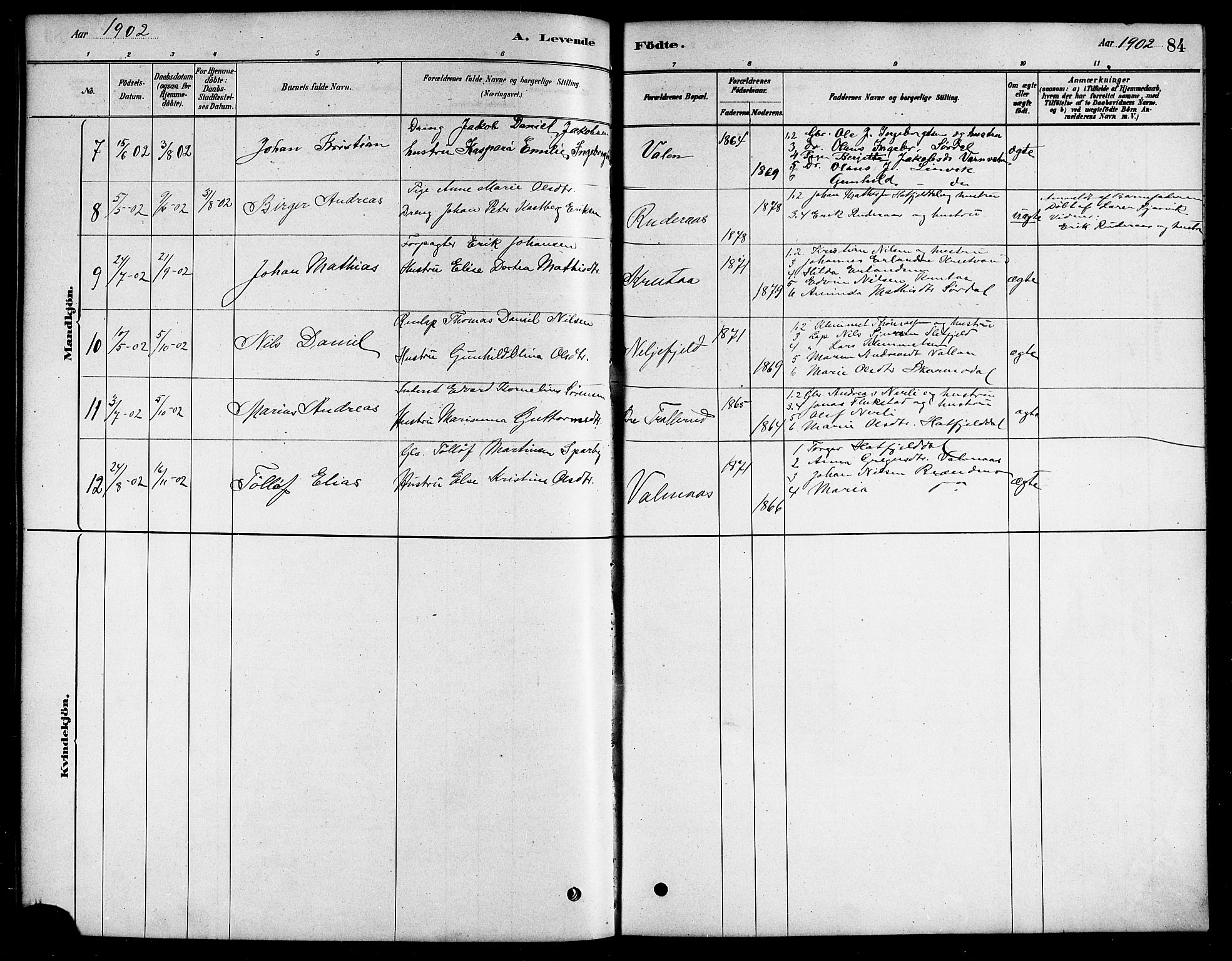 Ministerialprotokoller, klokkerbøker og fødselsregistre - Nordland, AV/SAT-A-1459/823/L0330: Klokkerbok nr. 823C02, 1879-1916, s. 84