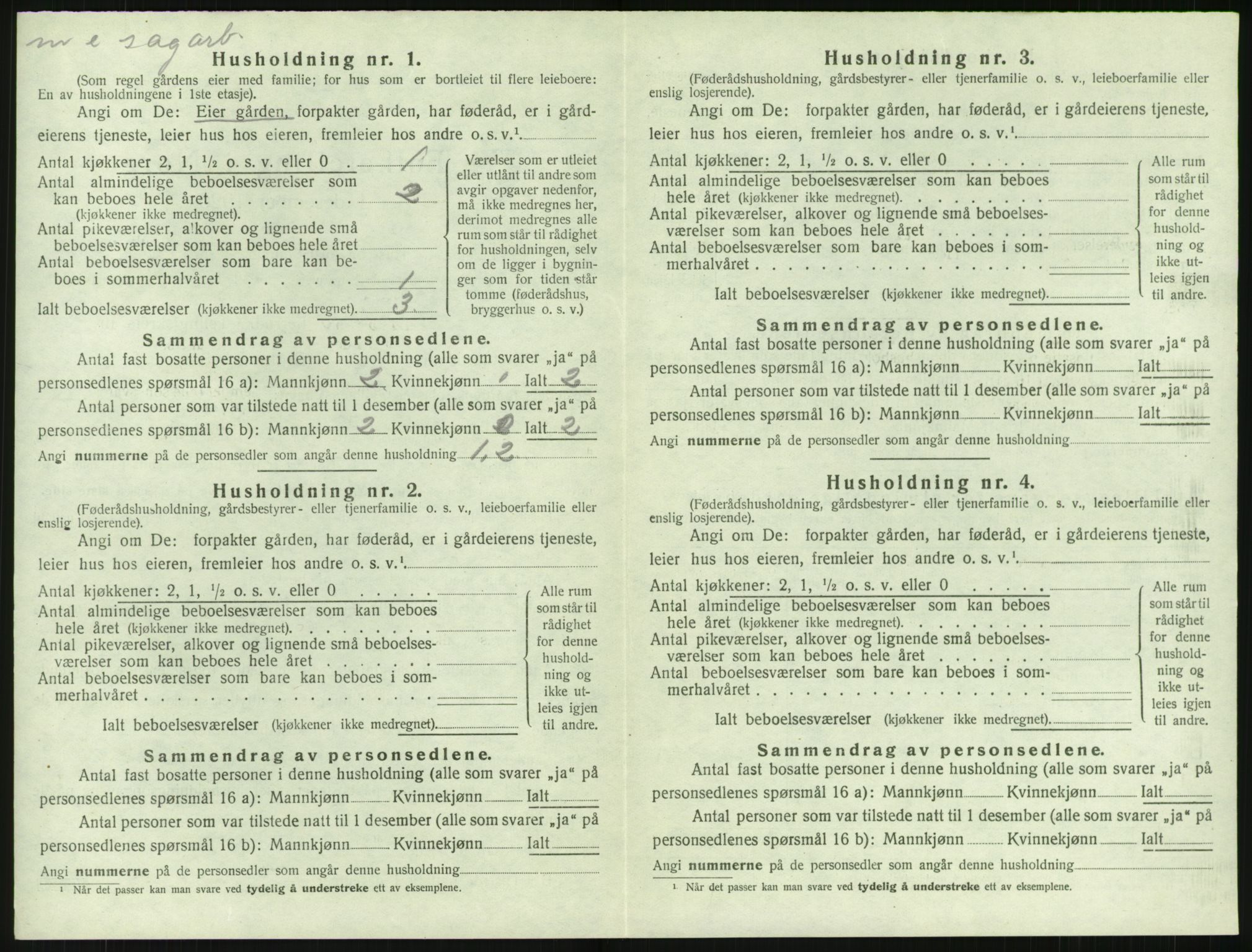 SAK, Folketelling 1920 for 0923 Fjære herred, 1920, s. 1006