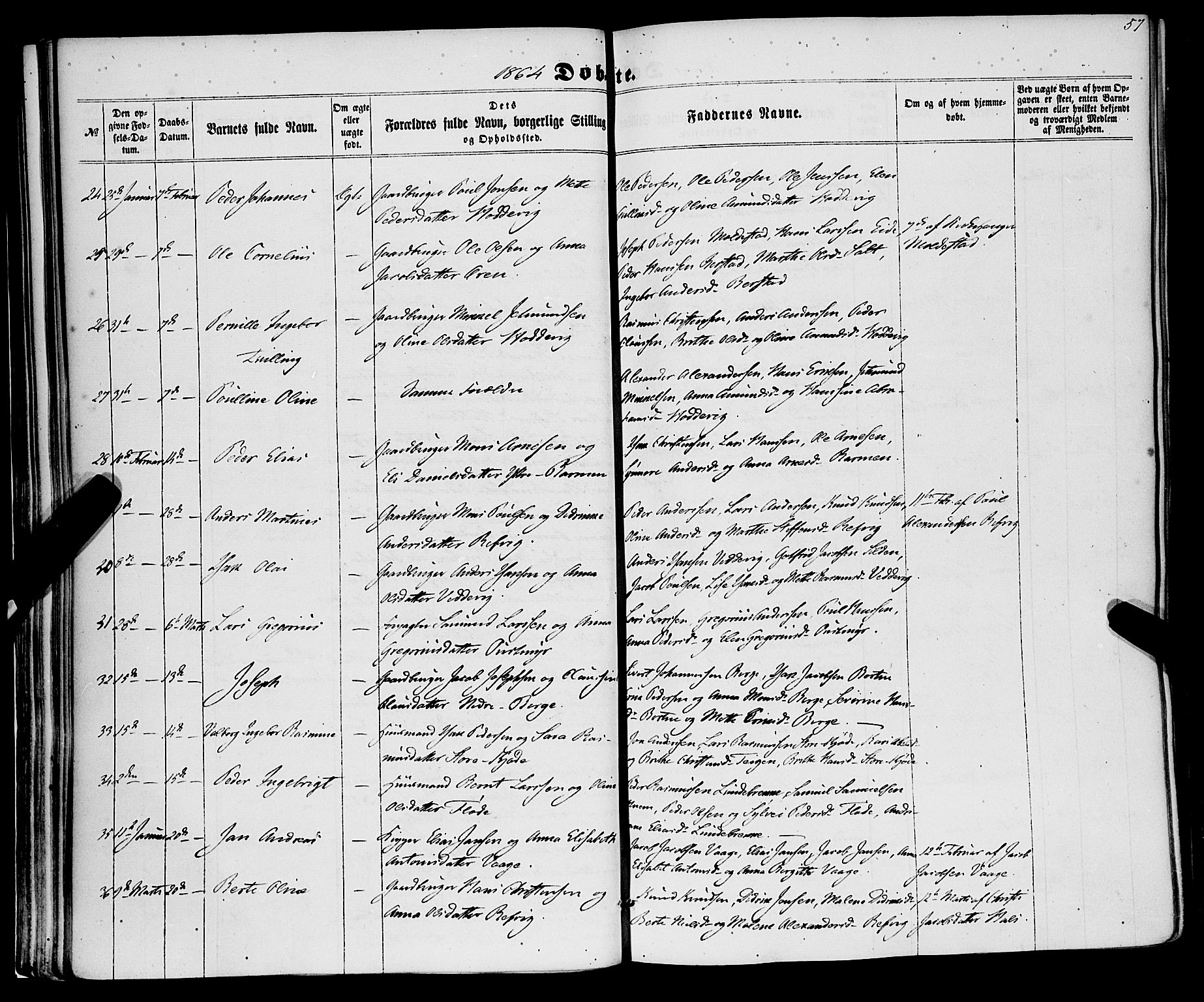 Selje sokneprestembete, AV/SAB-A-99938/H/Ha/Haa/Haaa: Ministerialbok nr. A 11, 1858-1870, s. 57