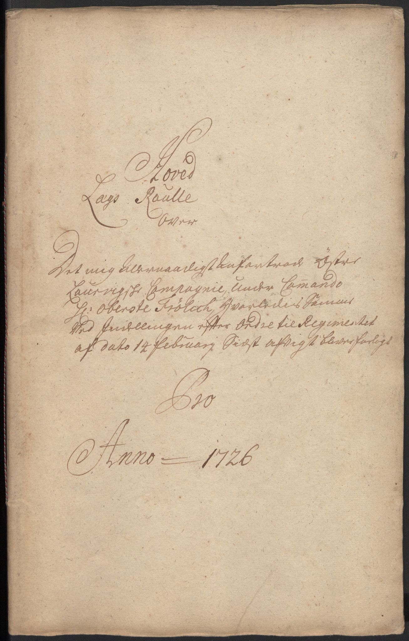 Rentekammeret inntil 1814, Realistisk ordnet avdeling, AV/RA-EA-4070/Ki/L0015: [S14]: Hovedlegdsruller, 1726, s. 33