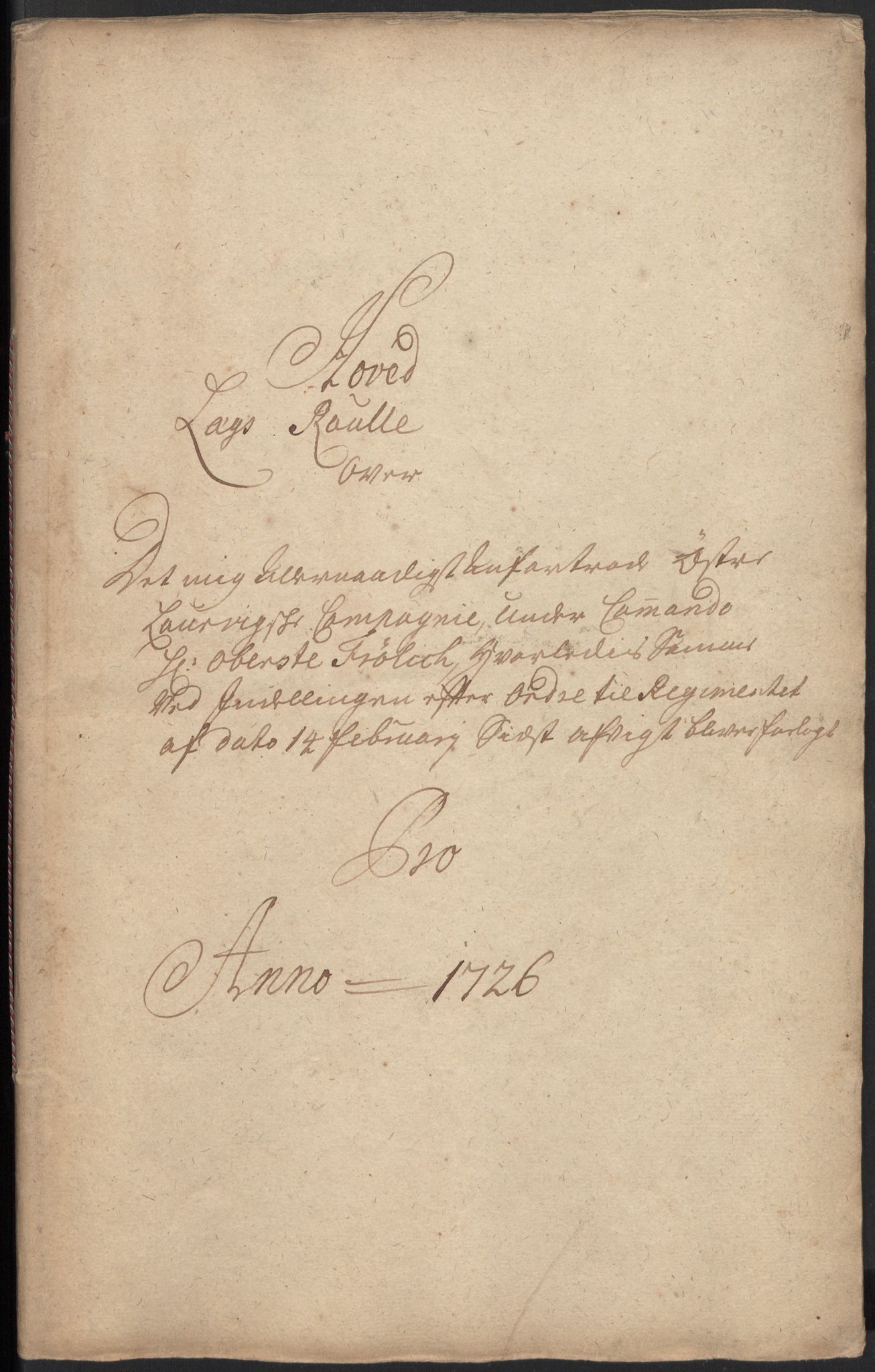 Rentekammeret inntil 1814, Realistisk ordnet avdeling, RA/EA-4070/Ki/L0015: [S14]: Hovedlegdsruller, 1726, s. 33