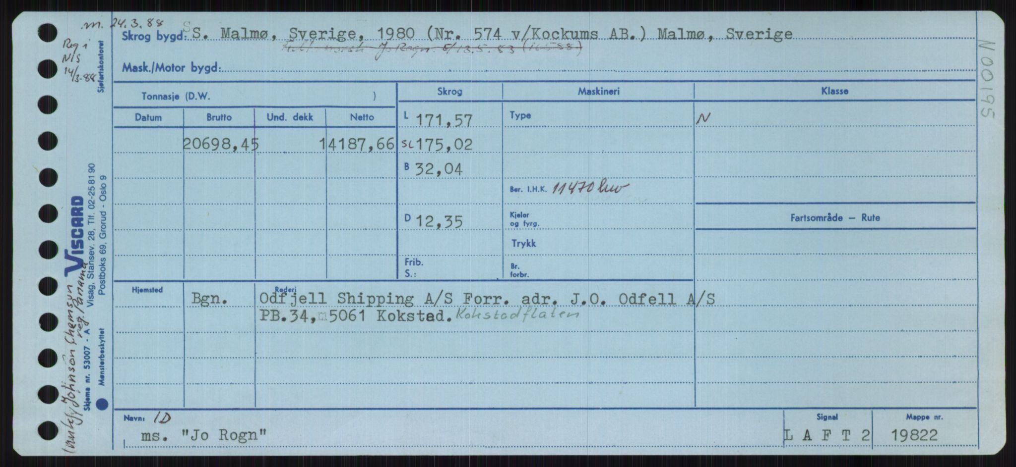 Sjøfartsdirektoratet med forløpere, Skipsmålingen, AV/RA-S-1627/H/Ha/L0003/0001: Fartøy, Hilm-Mar / Fartøy, Hilm-Kol, s. 497