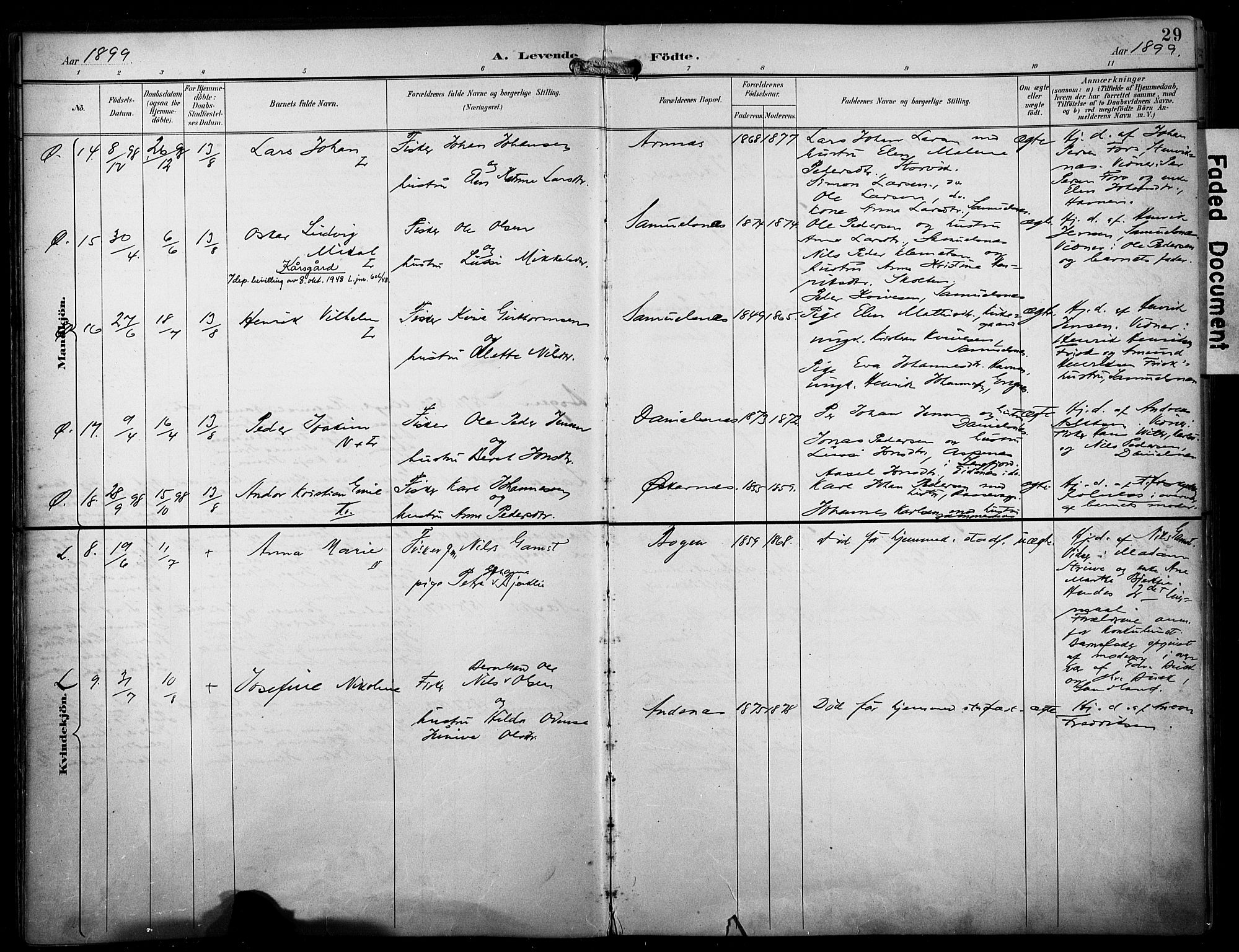 Loppa sokneprestkontor, AV/SATØ-S-1339/H/Ha/L0009kirke: Ministerialbok nr. 9, 1895-1909, s. 29