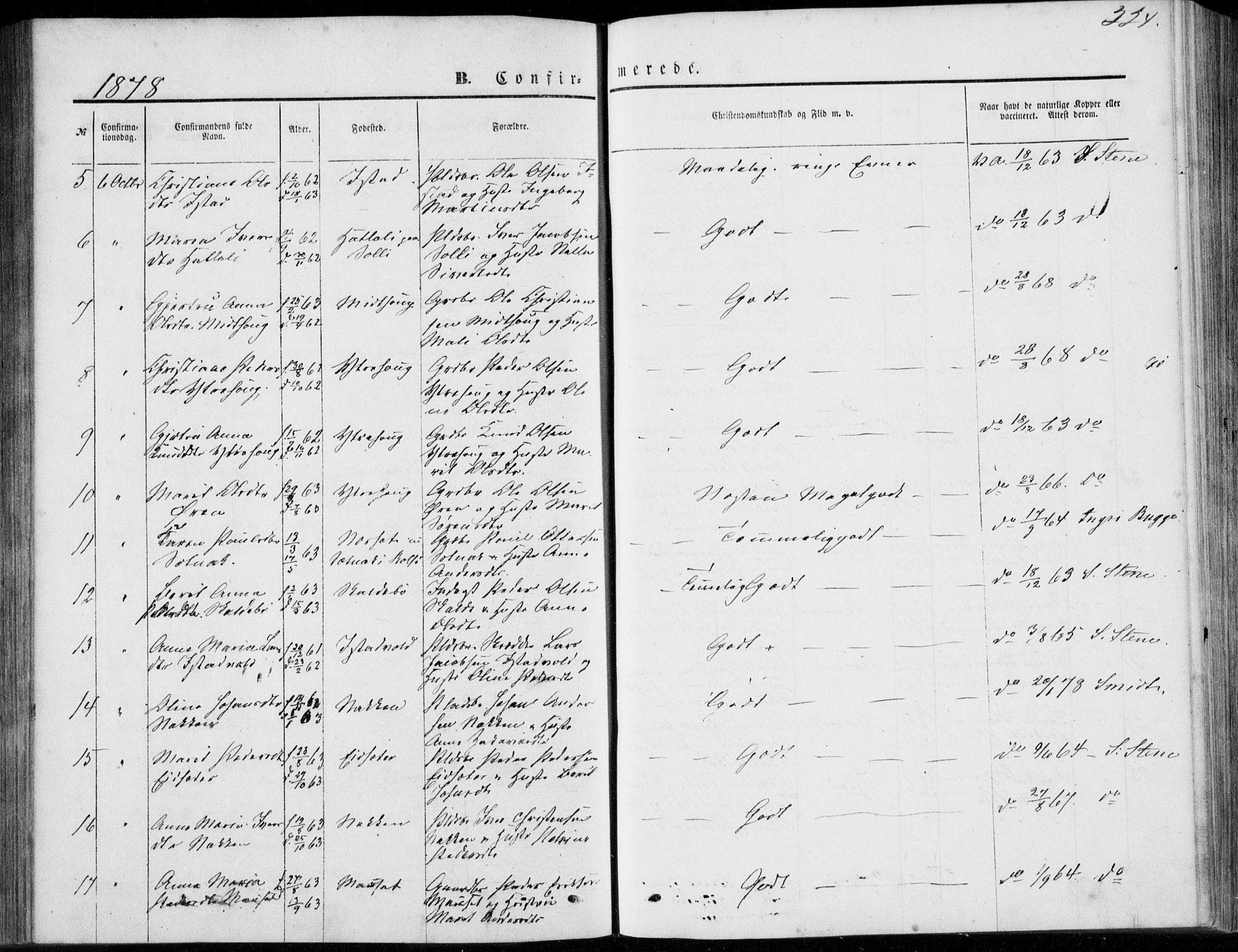 Ministerialprotokoller, klokkerbøker og fødselsregistre - Møre og Romsdal, AV/SAT-A-1454/557/L0681: Ministerialbok nr. 557A03, 1869-1886, s. 224