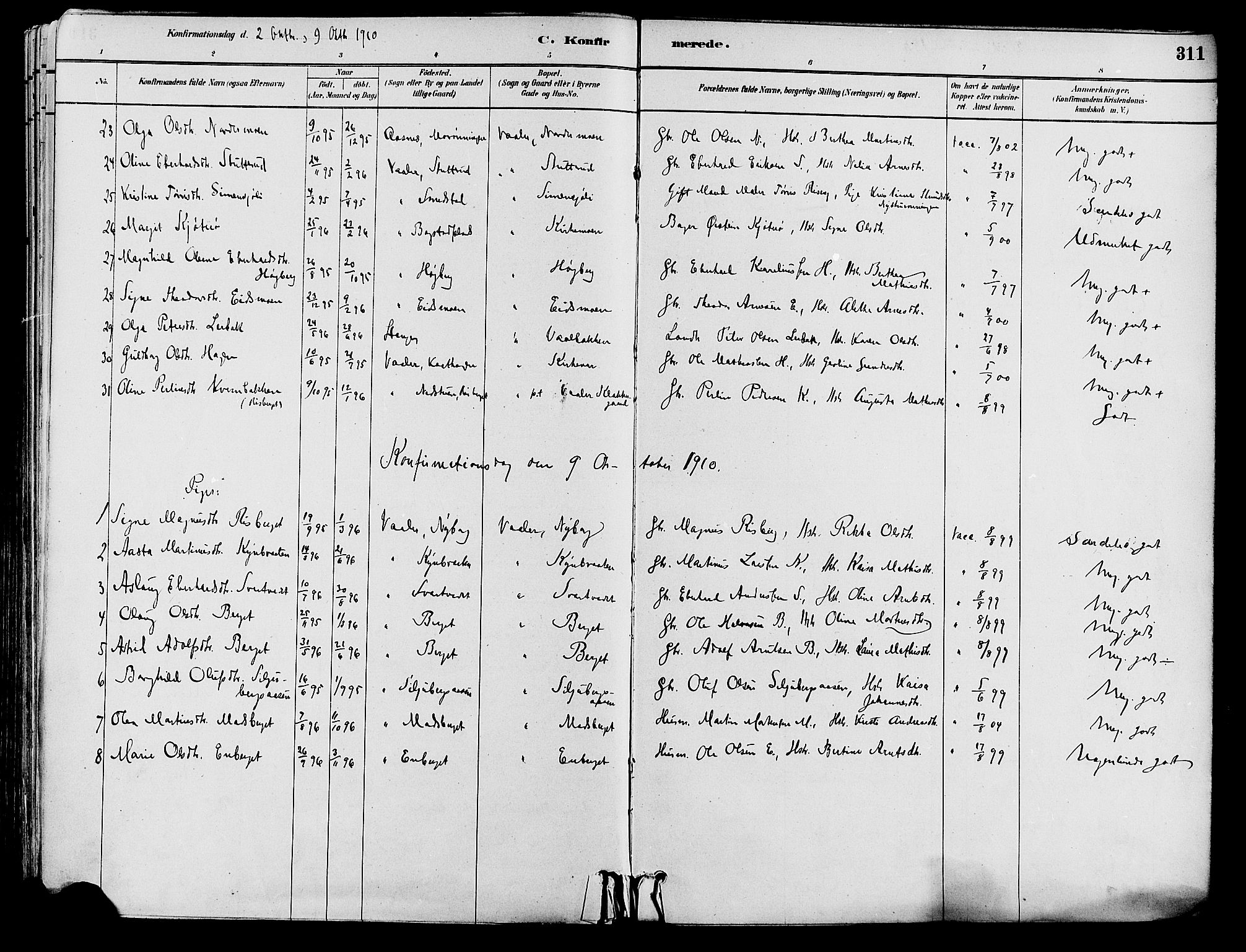 Våler prestekontor, Hedmark, AV/SAH-PREST-040/H/Ha/Haa/L0002: Ministerialbok nr. 3, 1879-1911, s. 311
