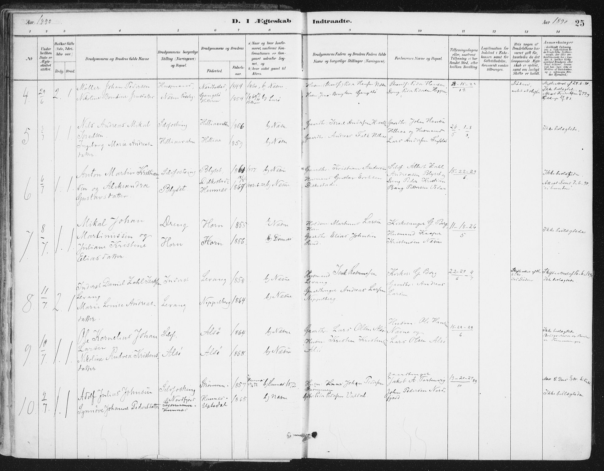 Ministerialprotokoller, klokkerbøker og fødselsregistre - Nordland, SAT/A-1459/838/L0553: Ministerialbok nr. 838A11, 1880-1910, s. 25