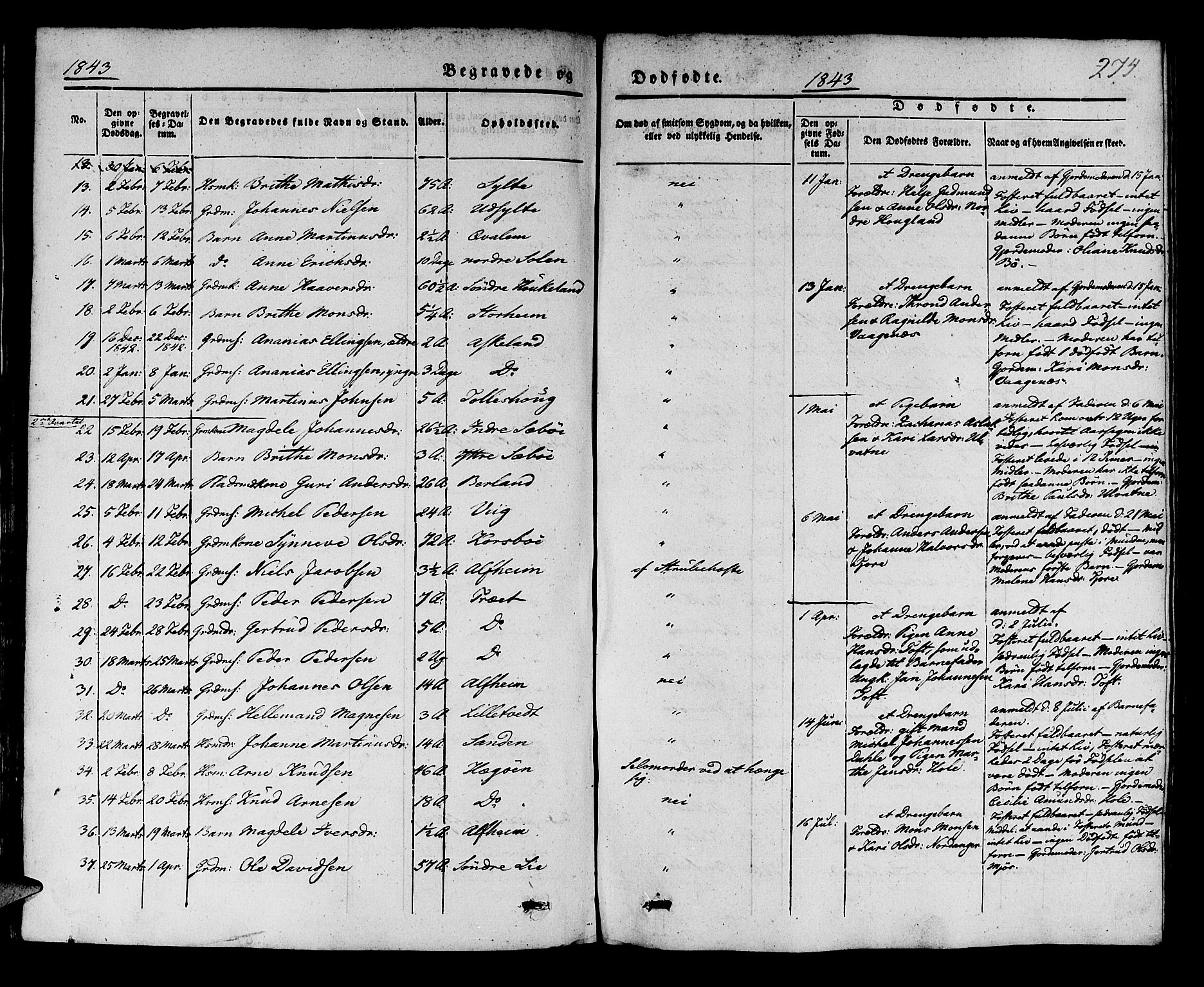 Manger sokneprestembete, AV/SAB-A-76801/H/Haa: Ministerialbok nr. A 5, 1839-1848, s. 274