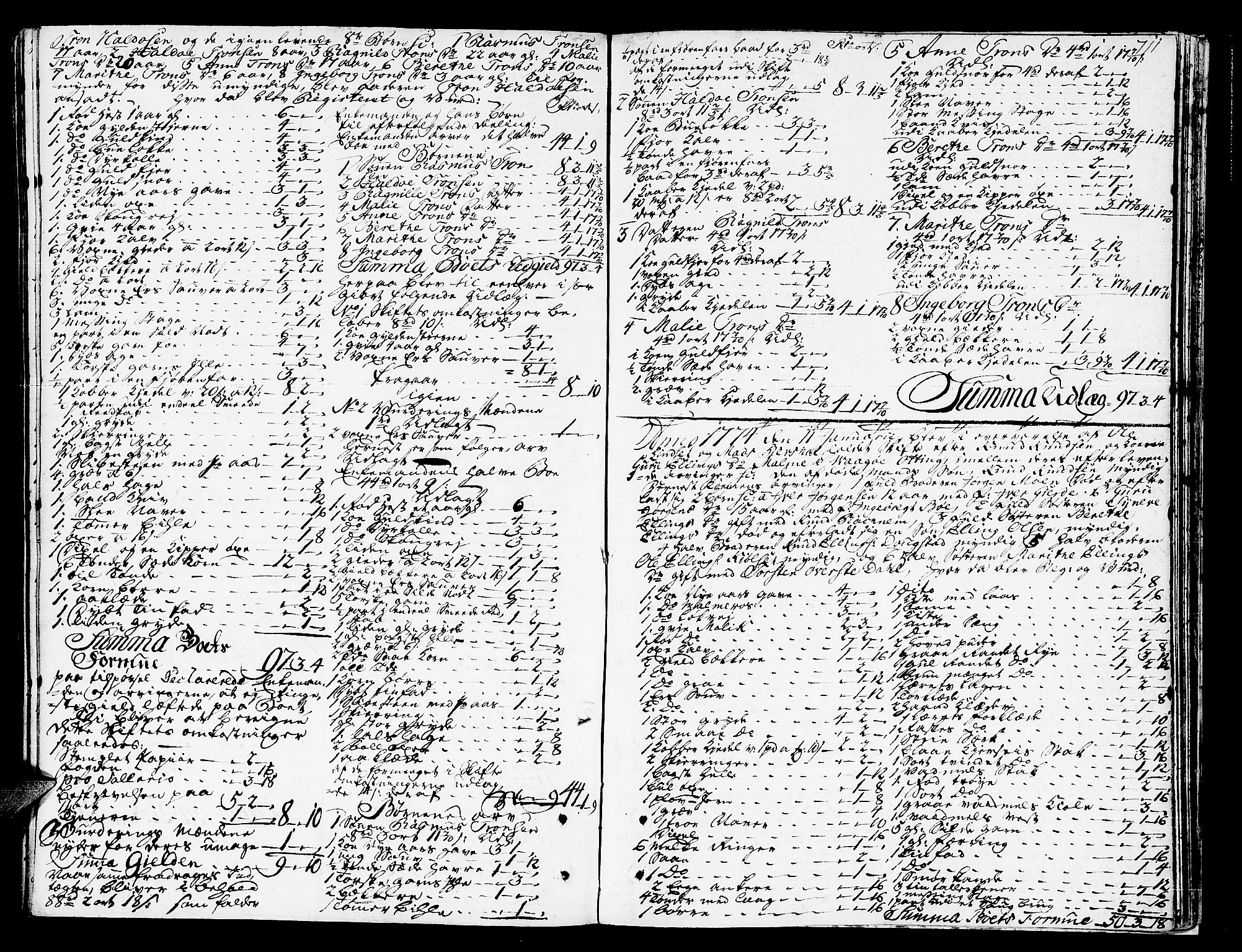 Romsdal sorenskriveri, AV/SAT-A-4149/1/3/3A/L0009: Skifteprotokoll, 1761-1773, s. 710b-711a
