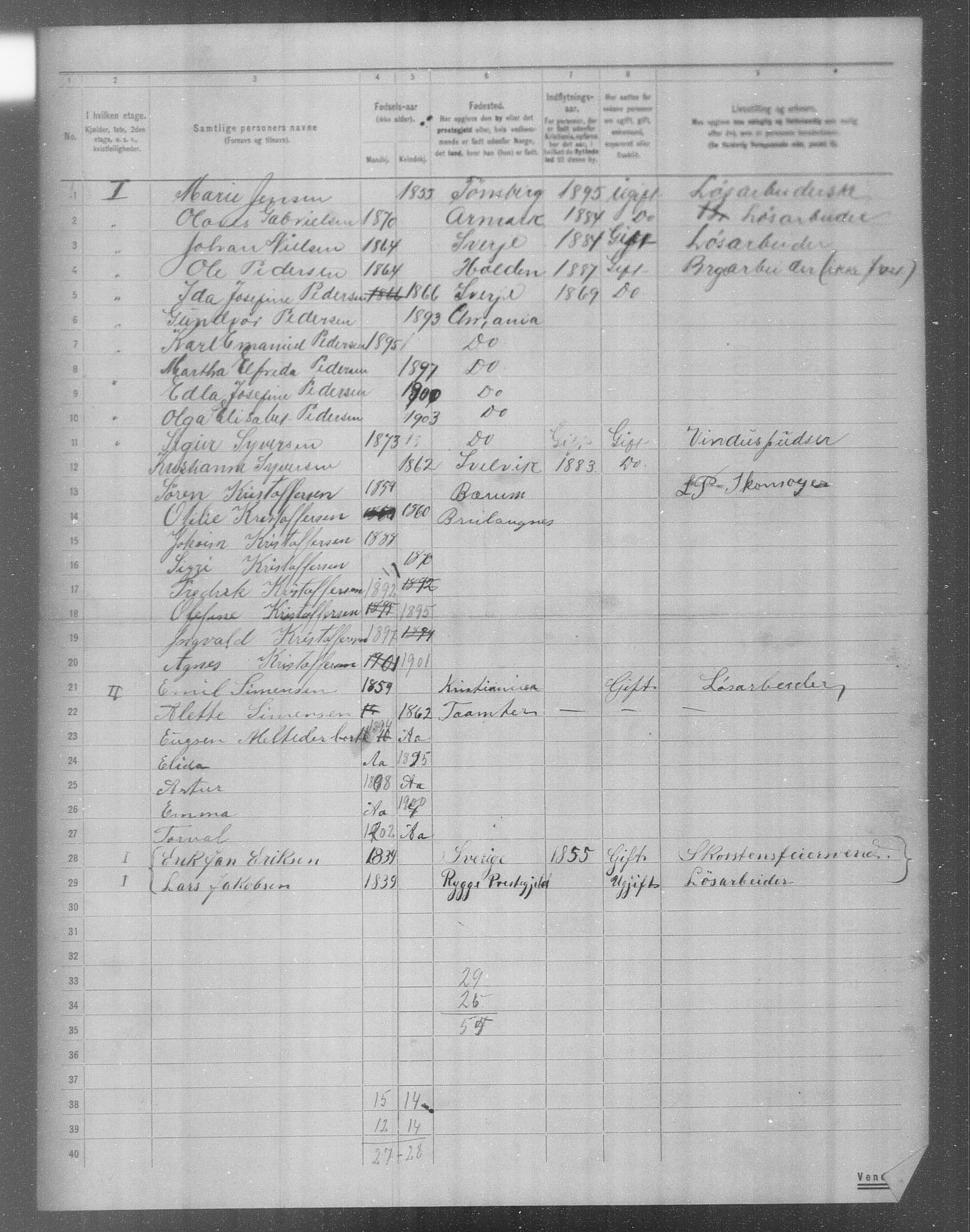 OBA, Kommunal folketelling 31.12.1904 for Kristiania kjøpstad, 1904, s. 16564