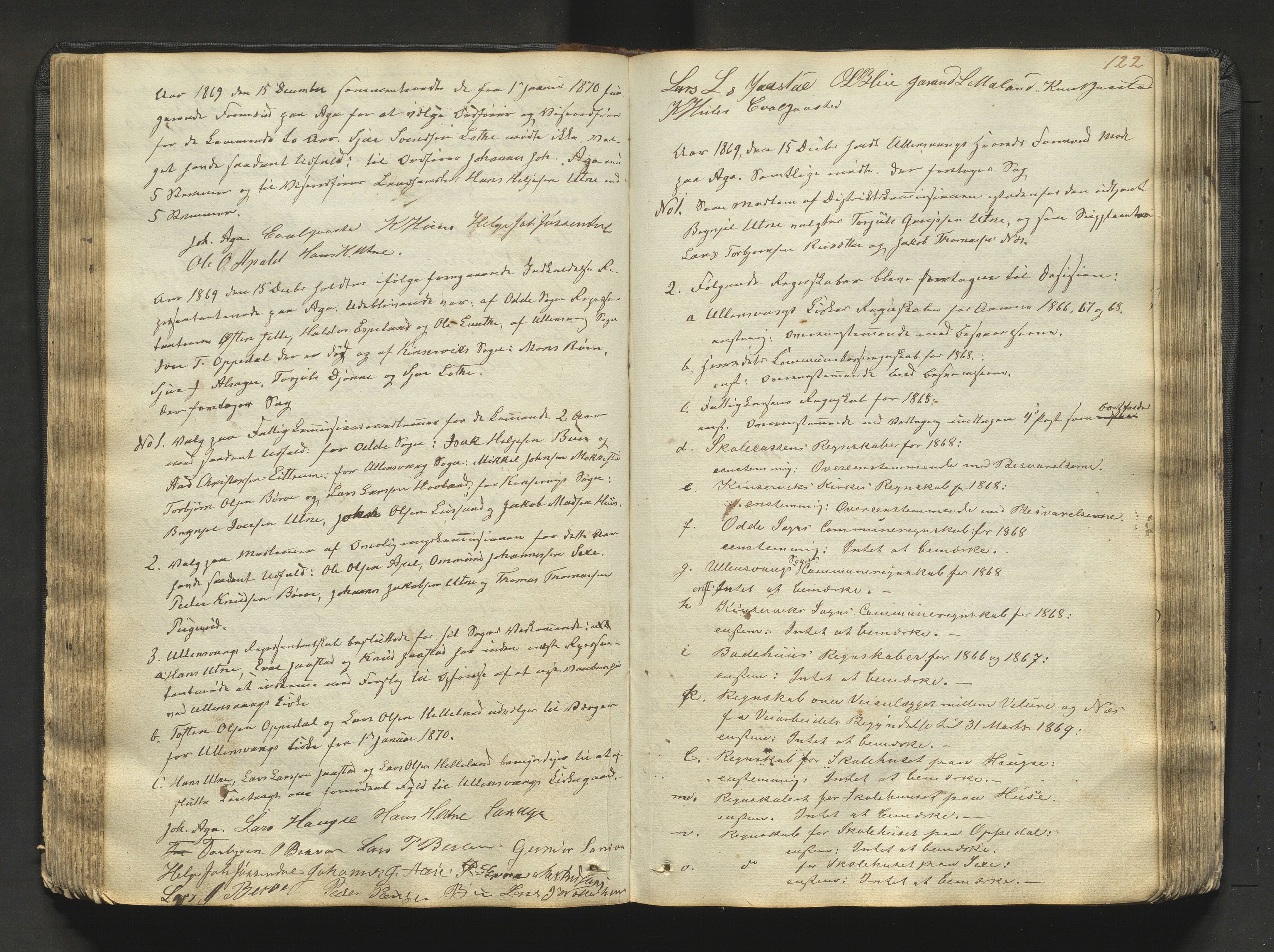 Ullensvang herad. Formannskapet , IKAH/1231b-021/A/Aa/L0001: Møtebok for formannskap og heradsstyre, 1838-1893, s. 122