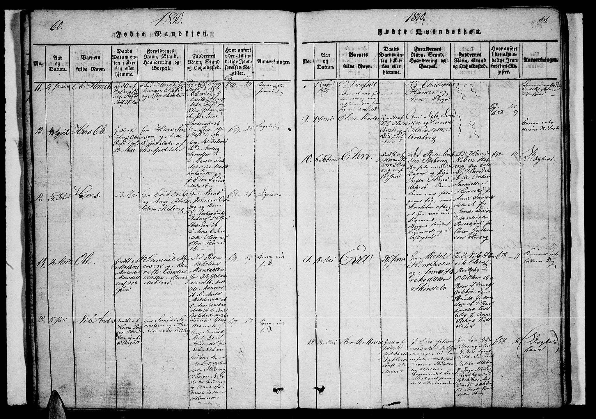 Lyngen sokneprestembete, AV/SATØ-S-1289/H/He/Heb/L0001klokker: Klokkerbok nr. 1, 1826-1838, s. 60-61