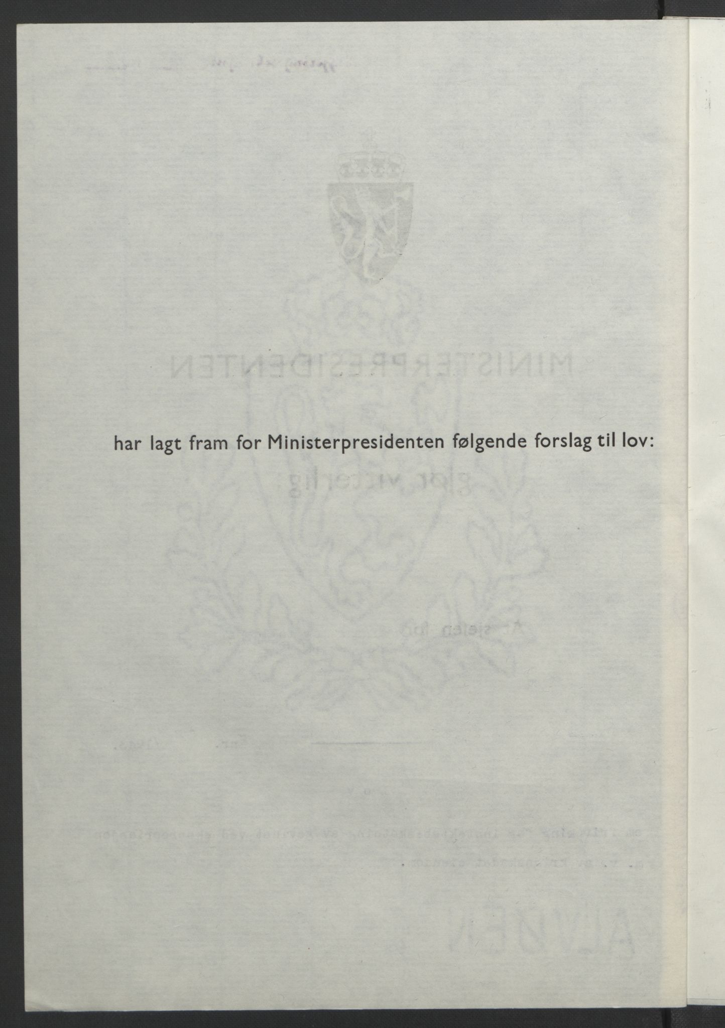 NS-administrasjonen 1940-1945 (Statsrådsekretariatet, de kommisariske statsråder mm), RA/S-4279/D/Db/L0099: Lover, 1943, s. 260