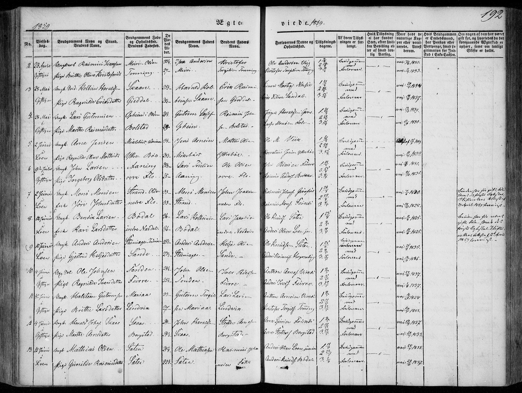 Stryn Sokneprestembete, AV/SAB-A-82501: Ministerialbok nr. A 2, 1844-1861, s. 192