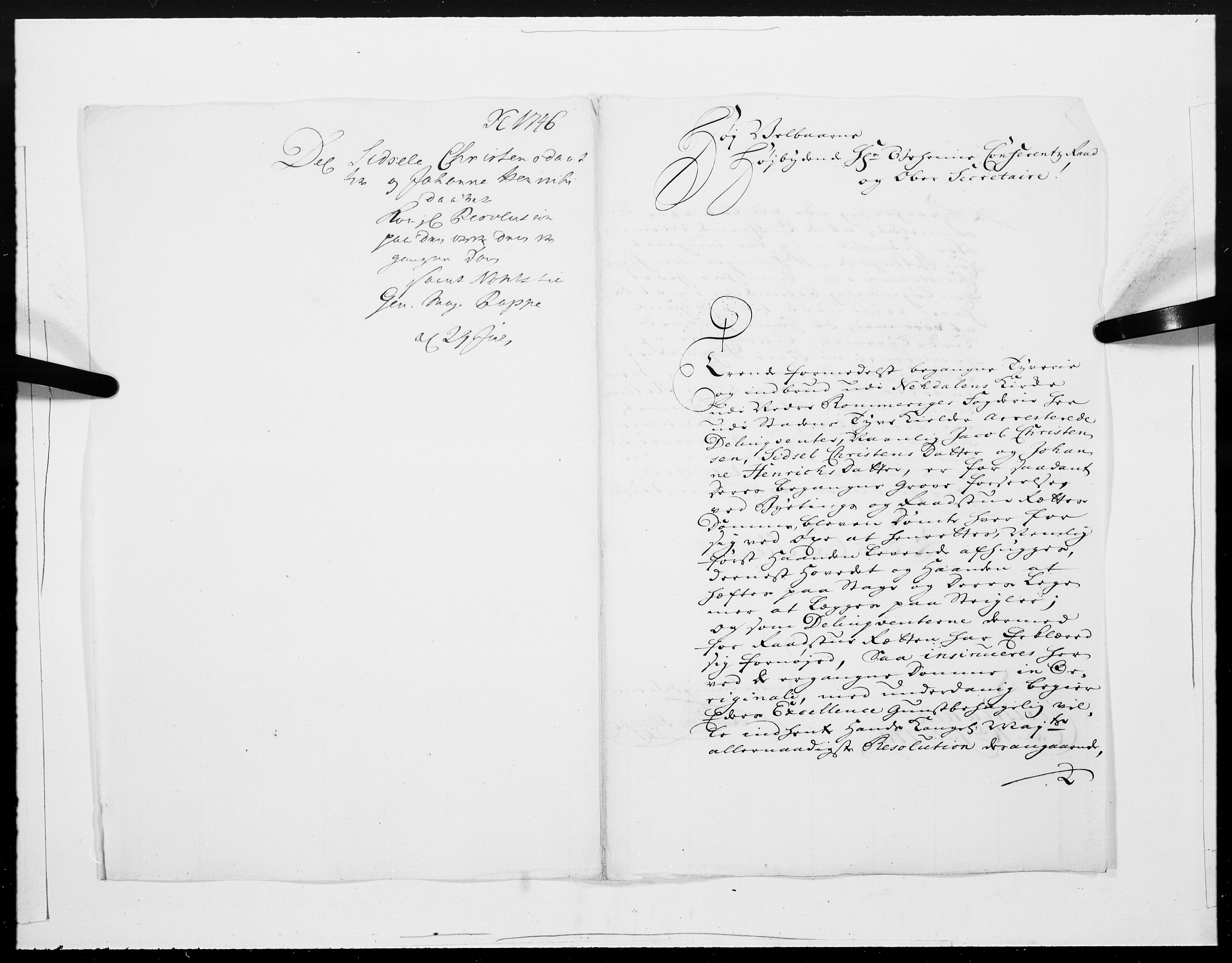 Danske Kanselli 1572-1799, AV/RA-EA-3023/F/Fc/Fcc/Fcca/L0145: Norske innlegg 1572-1799, 1746, s. 100
