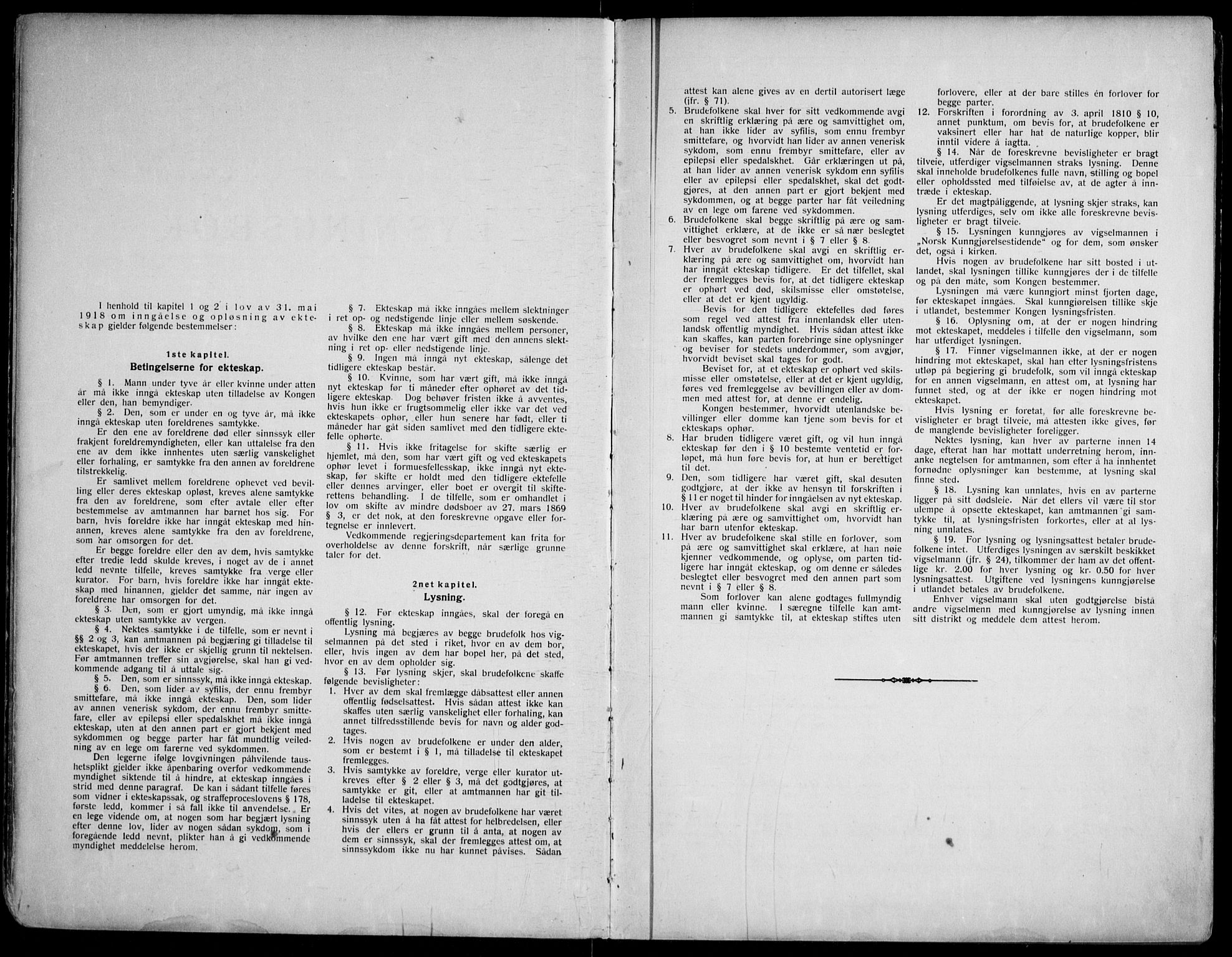 Krødsherad kirkebøker, AV/SAKO-A-19/H/Ha/L0001: Lysningsprotokoll nr. 1, 1919-1953