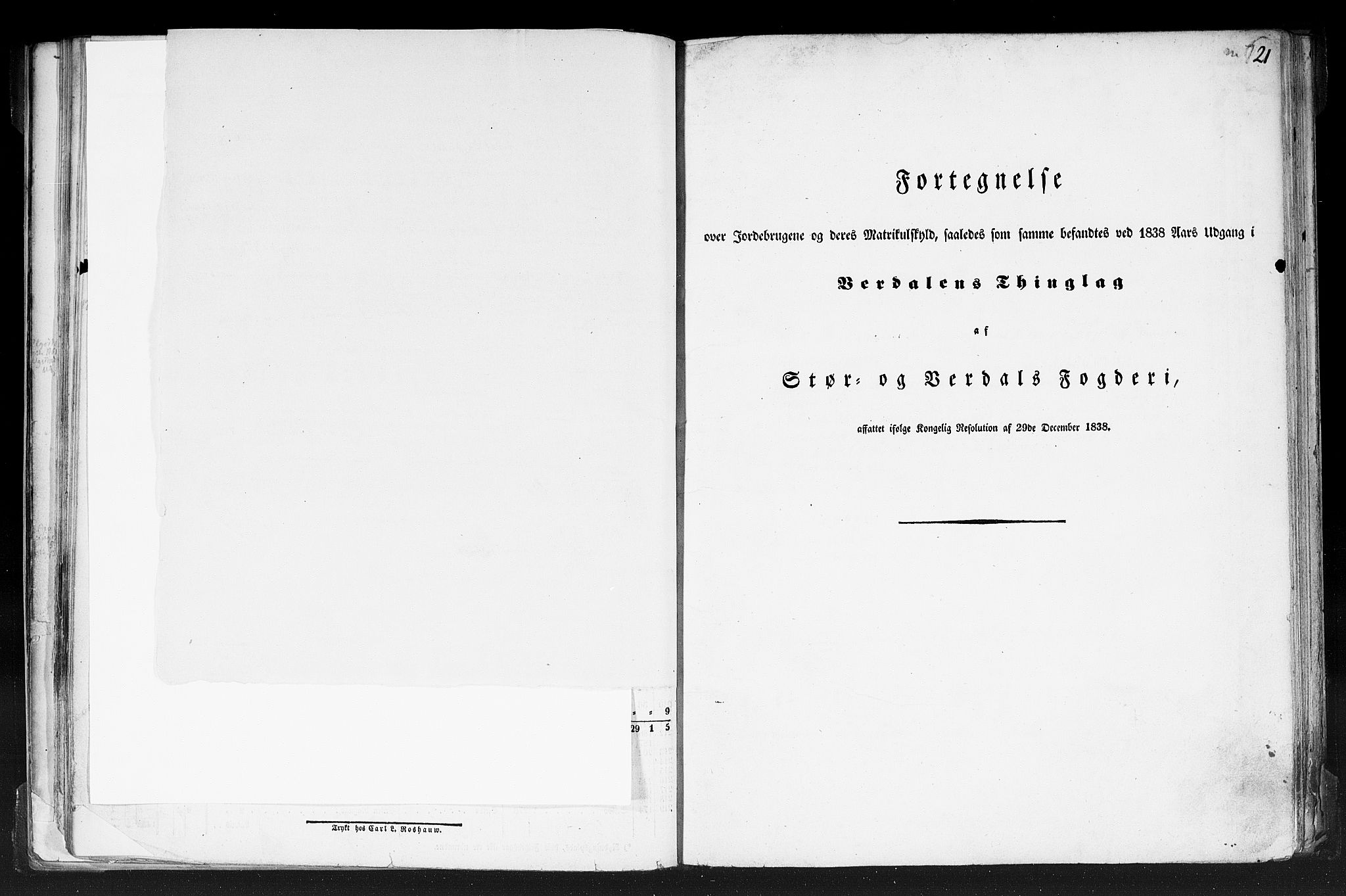 Rygh, RA/PA-0034/F/Fb/L0015/0001: Matrikkelen for 1838 / Matrikkelen for 1838 - Nordre Trondhjems amt (Nord-Trøndelag fylke), 1838, s. 21a