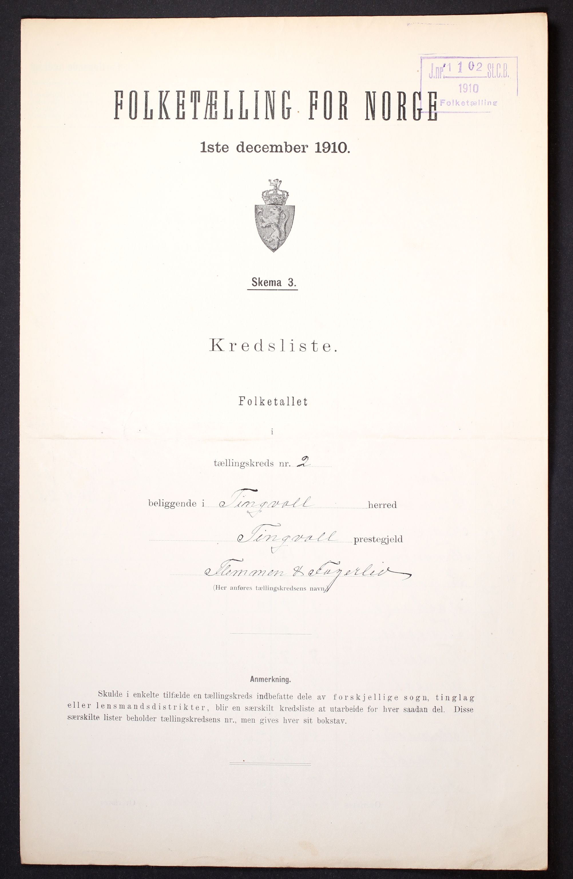 RA, Folketelling 1910 for 1560 Tingvoll herred, 1910, s. 7