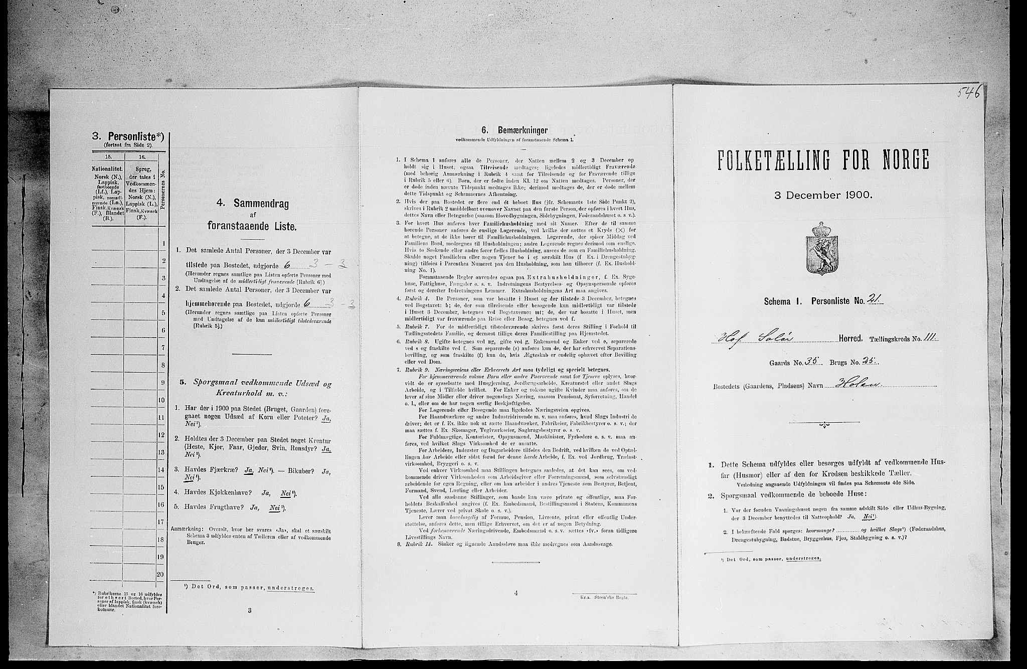 SAH, Folketelling 1900 for 0424 Hof herred, 1900, s. 526
