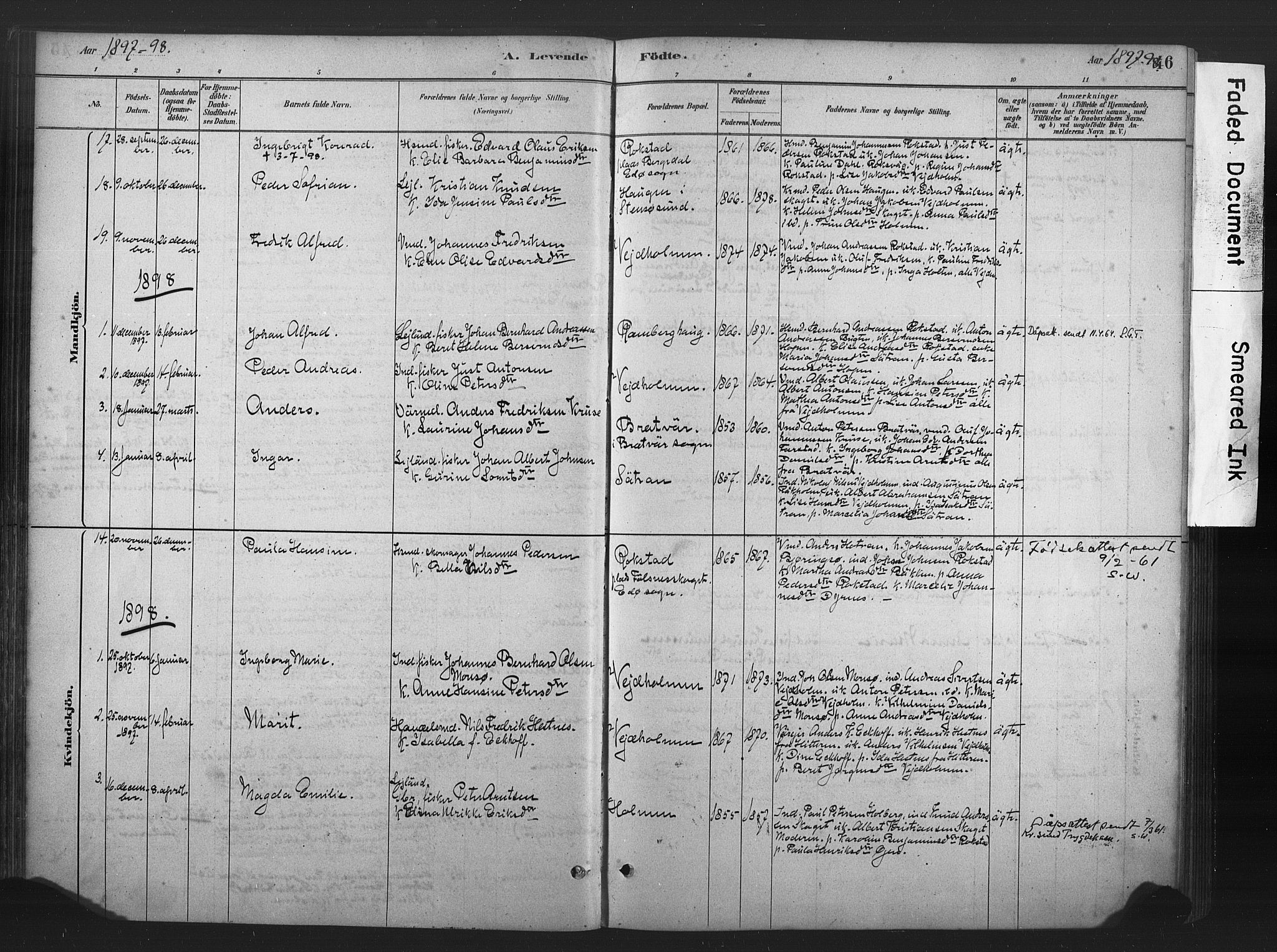 Ministerialprotokoller, klokkerbøker og fødselsregistre - Møre og Romsdal, AV/SAT-A-1454/583/L0954: Ministerialbok nr. 583A01, 1880-1906, s. 46