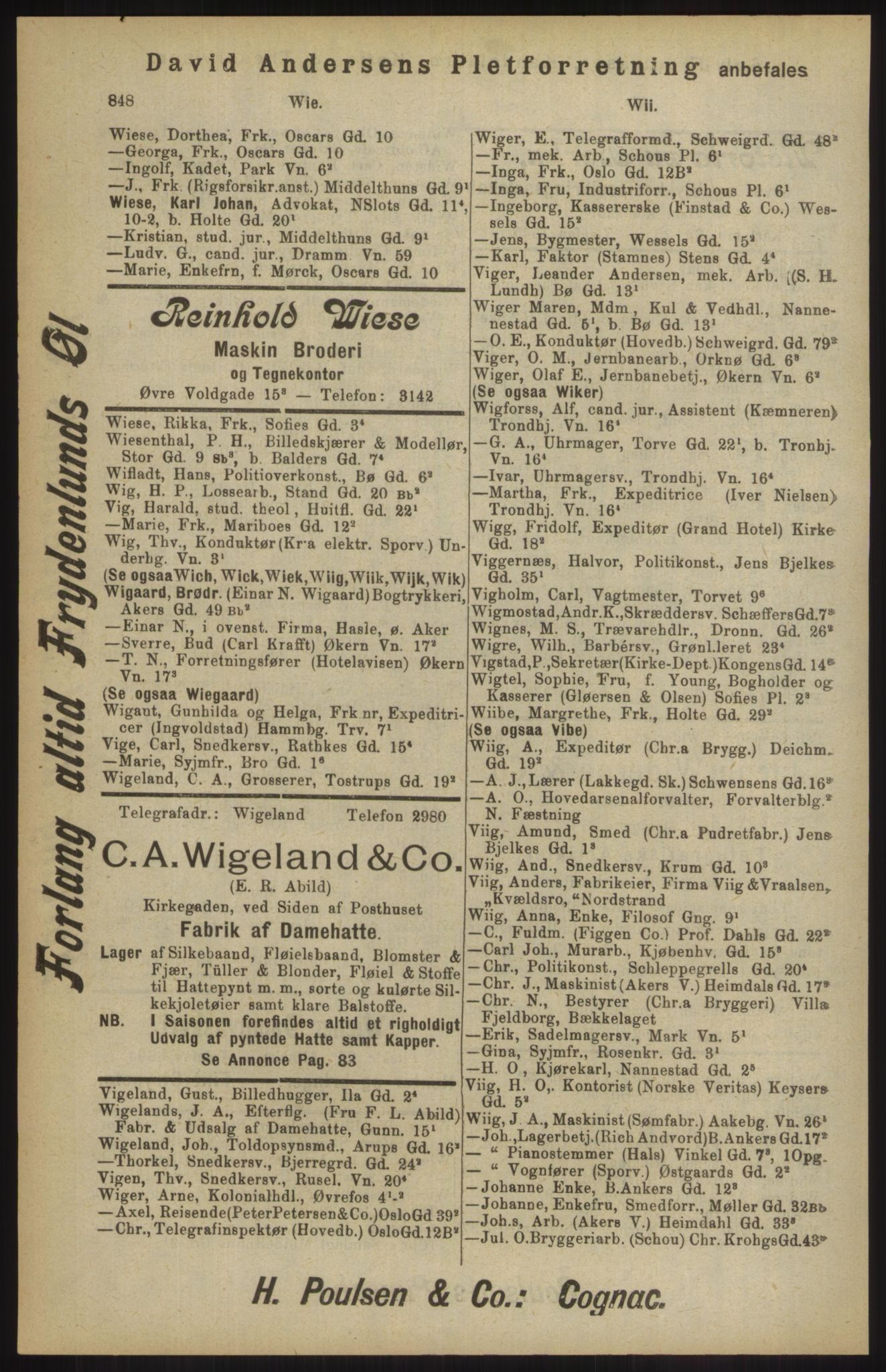 Kristiania/Oslo adressebok, PUBL/-, 1904, s. 848