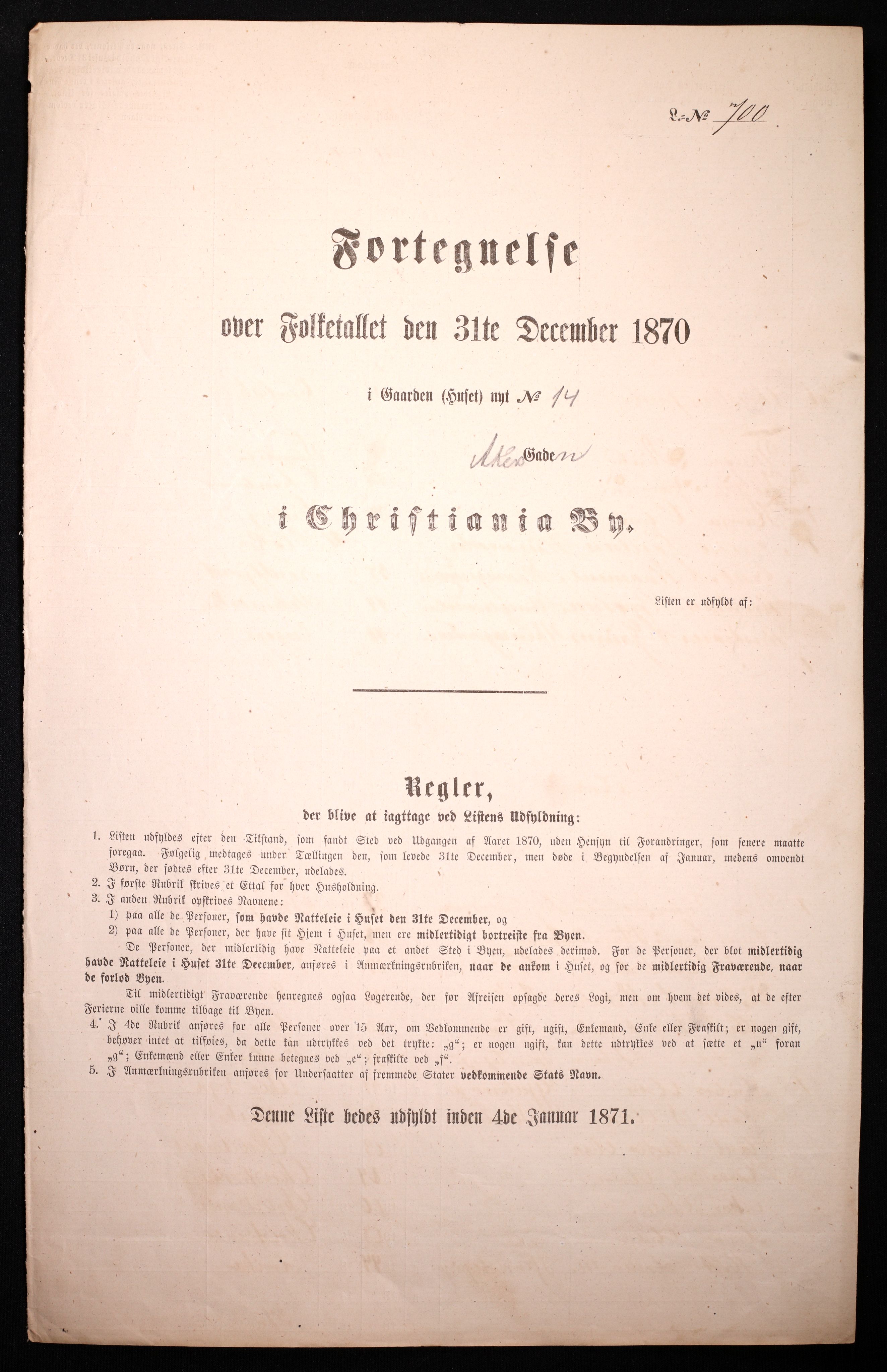 RA, Folketelling 1870 for 0301 Kristiania kjøpstad, 1870, s. 31