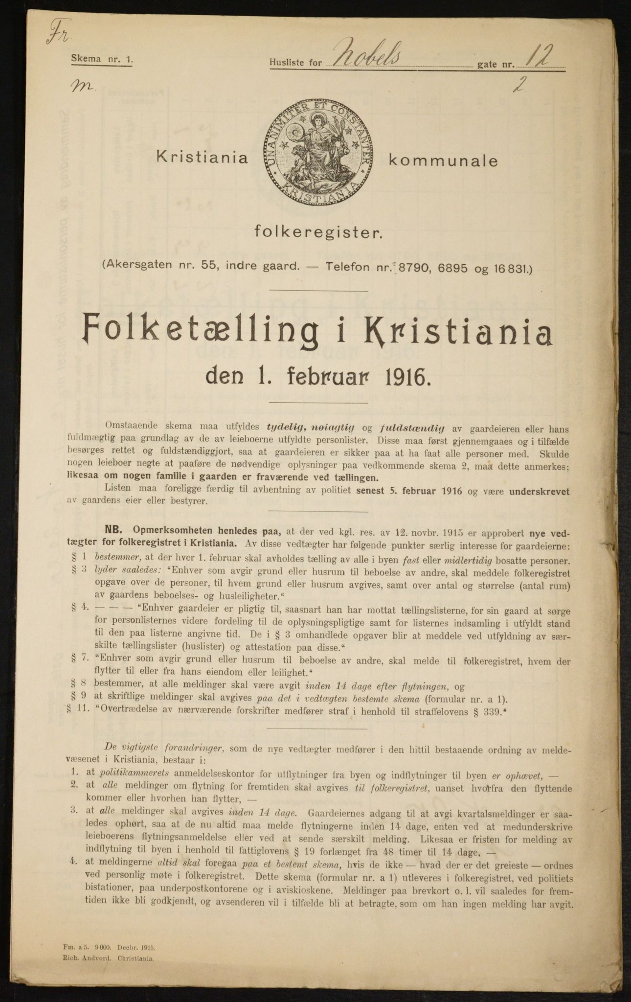 OBA, Kommunal folketelling 1.2.1916 for Kristiania, 1916, s. 73040