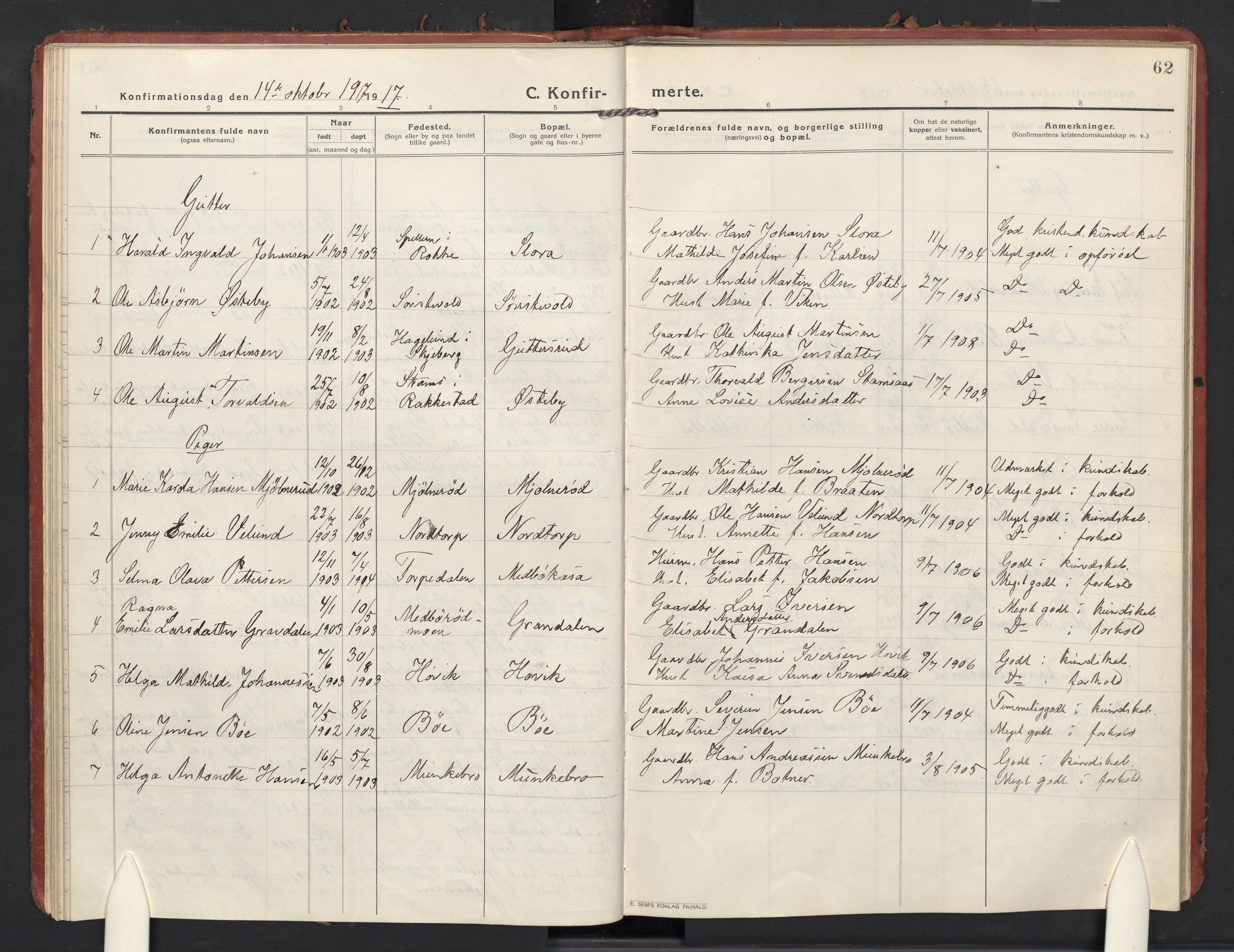 Berg prestekontor Kirkebøker, AV/SAO-A-10902/F/Fc/L0004: Ministerialbok nr. III 4, 1917-1939, s. 62