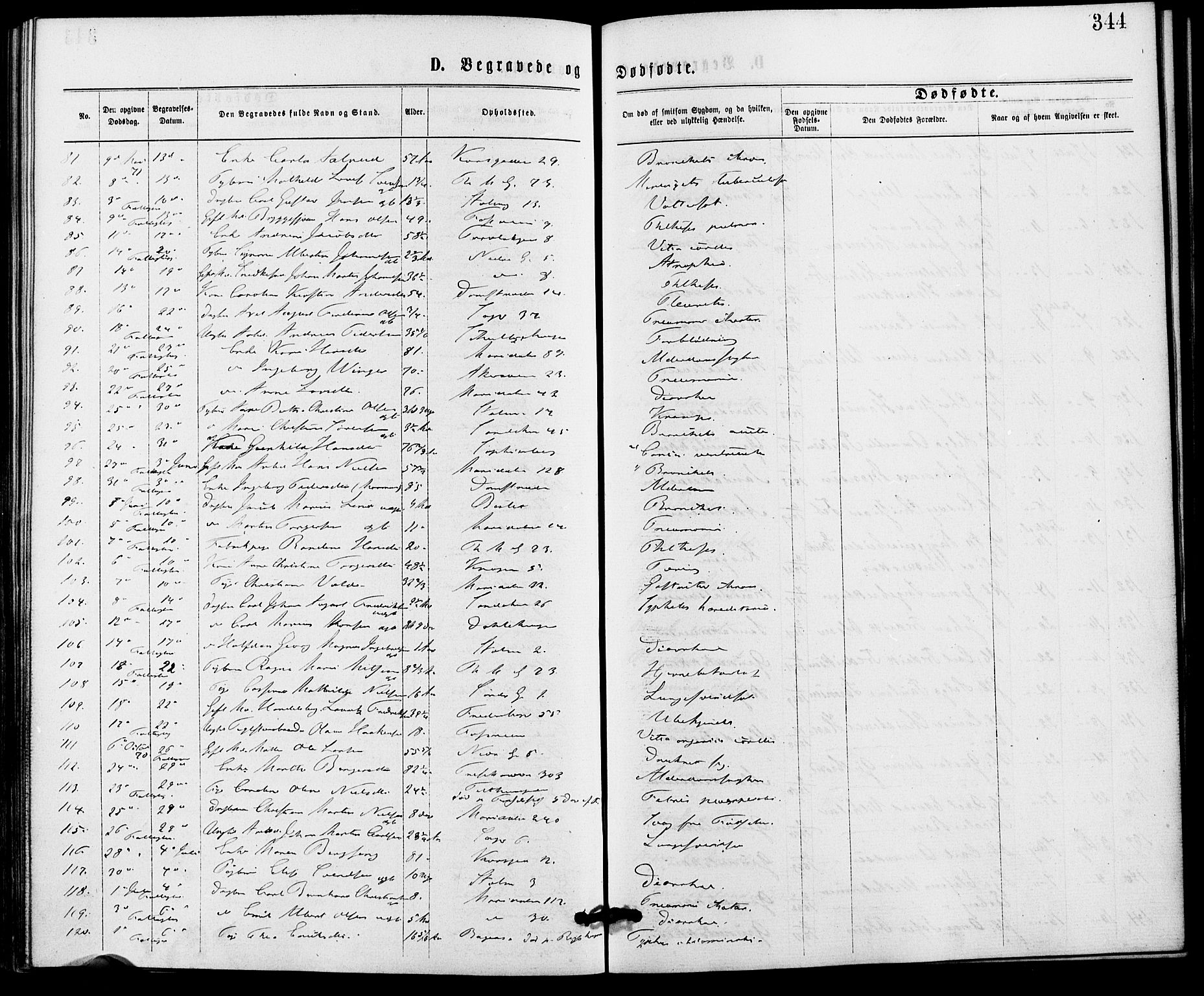 Gamle Aker prestekontor Kirkebøker, AV/SAO-A-10617a/G/L0003: Klokkerbok nr. 3, 1869-1874, s. 344