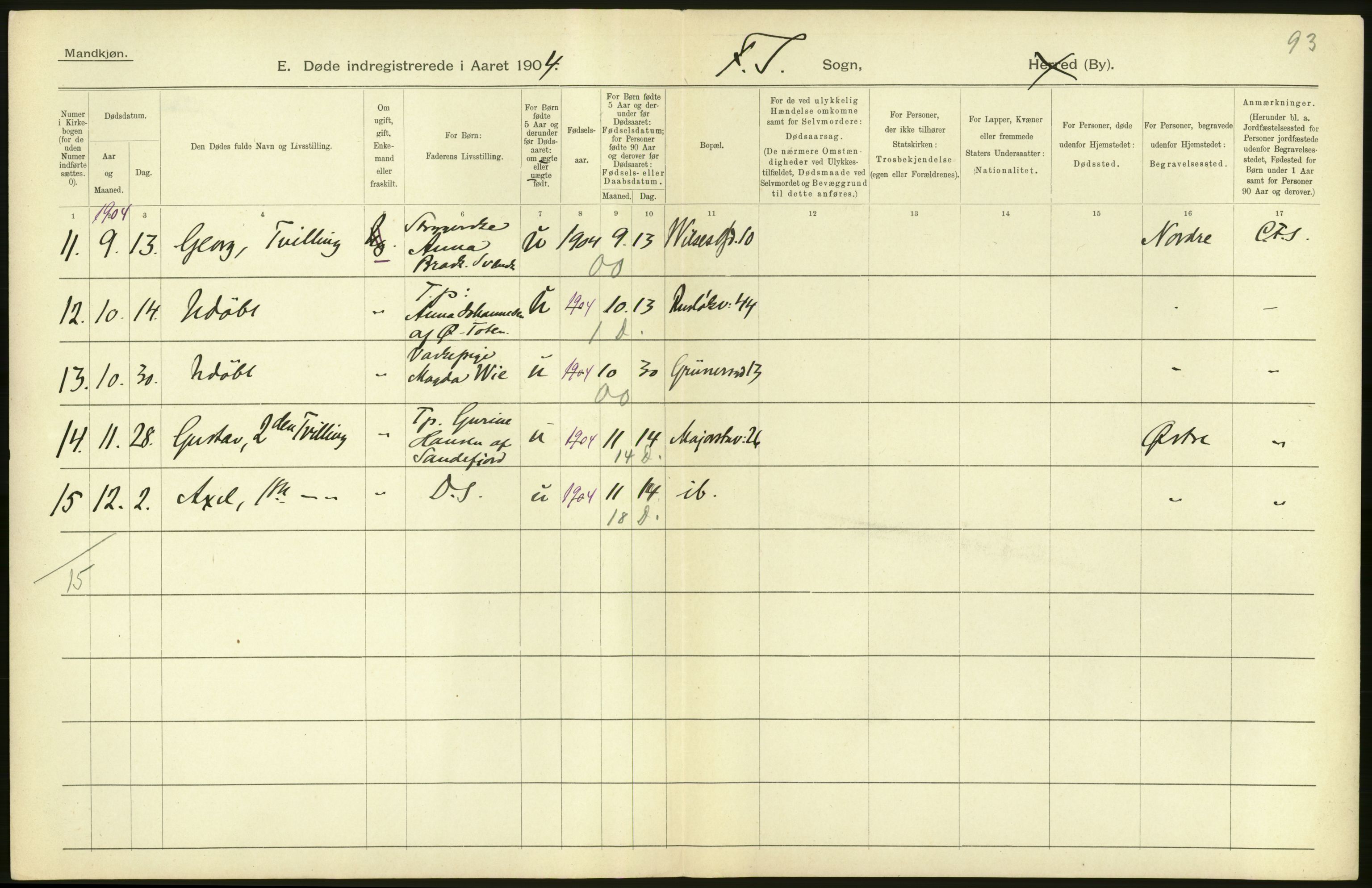 Statistisk sentralbyrå, Sosiodemografiske emner, Befolkning, AV/RA-S-2228/D/Df/Dfa/Dfab/L0004: Kristiania: Gifte, døde, 1904, s. 502