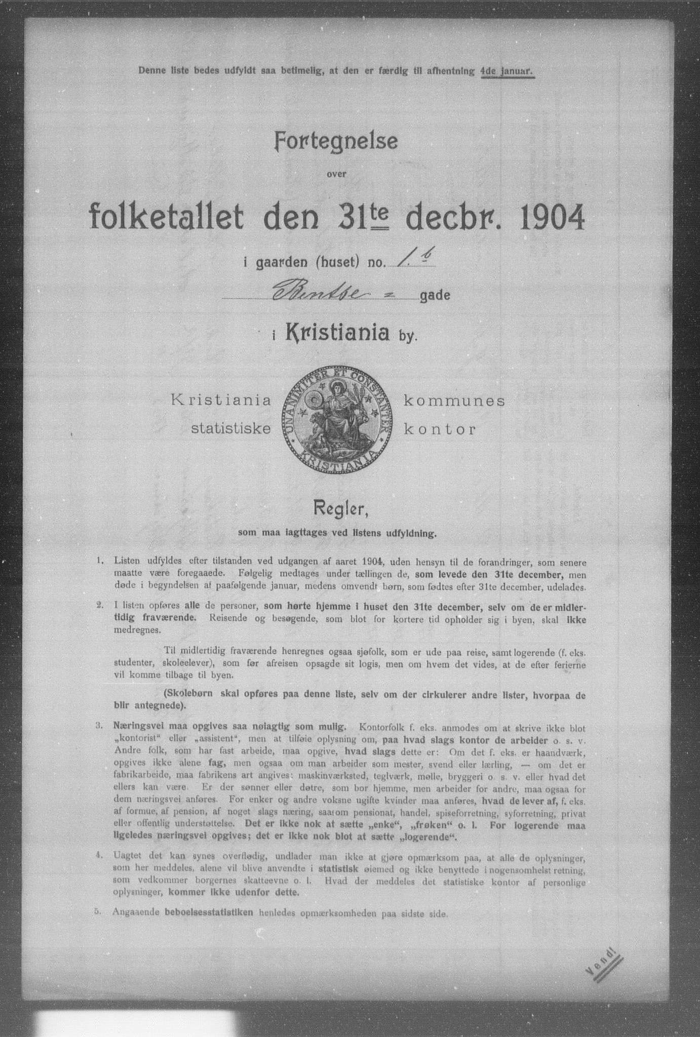 OBA, Kommunal folketelling 31.12.1904 for Kristiania kjøpstad, 1904, s. 846