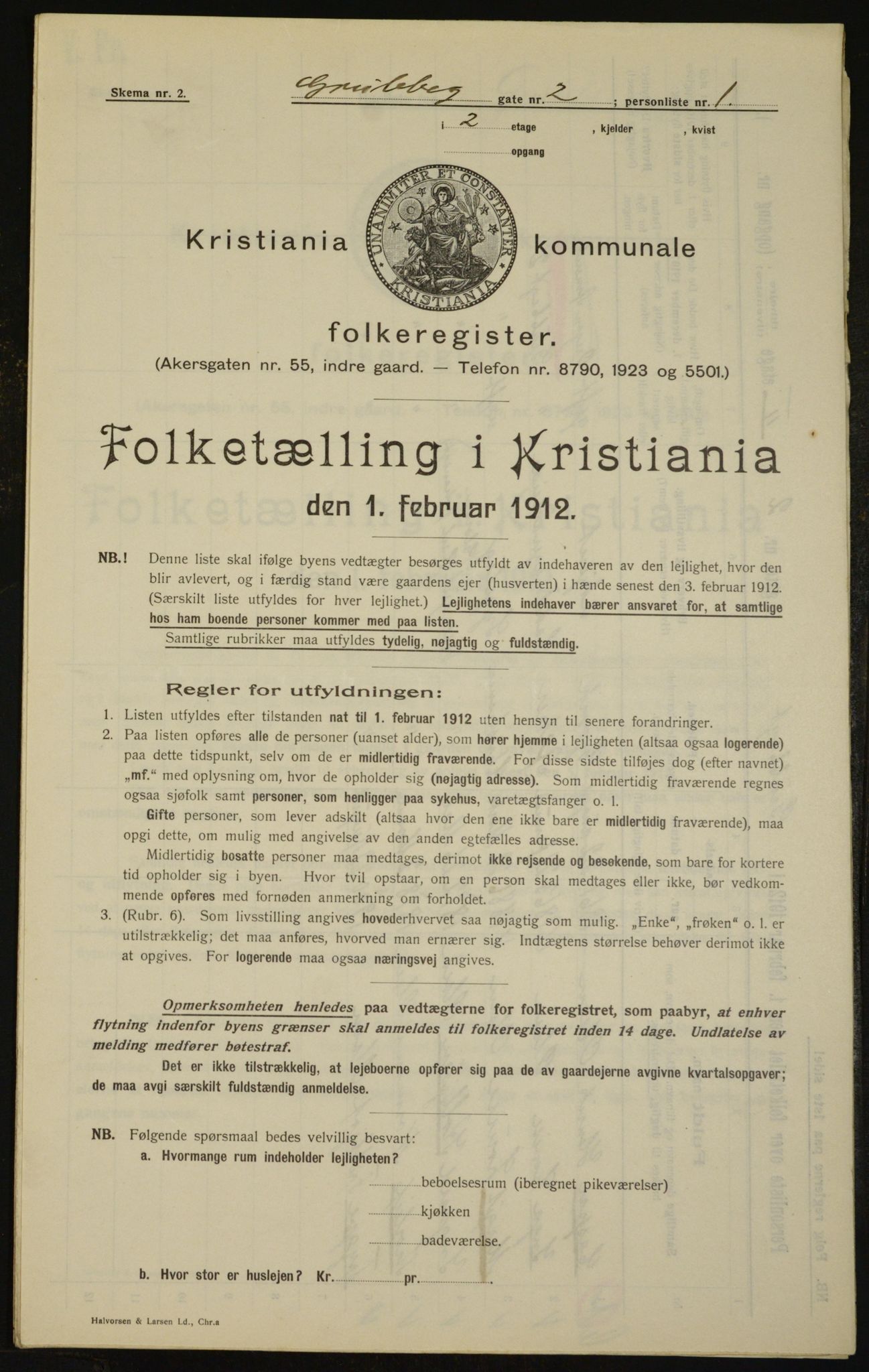 OBA, Kommunal folketelling 1.2.1912 for Kristiania, 1912, s. 30016