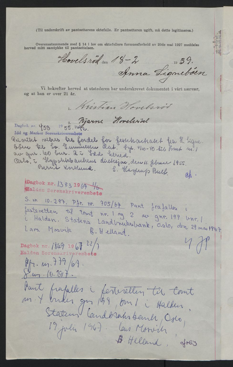 Idd og Marker sorenskriveri, AV/SAO-A-10283/G/Gb/Gbc/L0001: Pantebok nr. B1-3, 1936-1939, Dagboknr: 248/1939